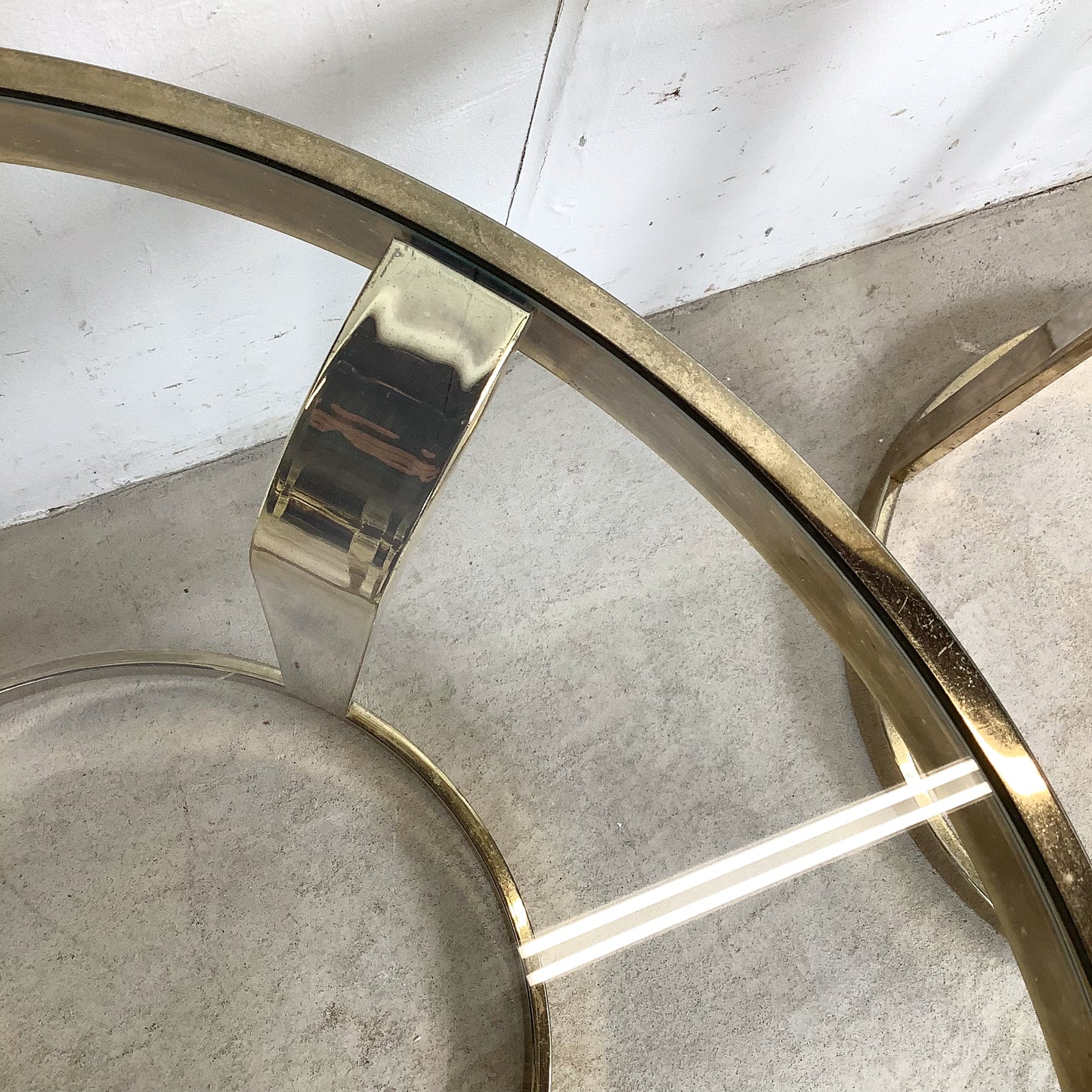 Pair of Vintage Brass and Glass Side Tables