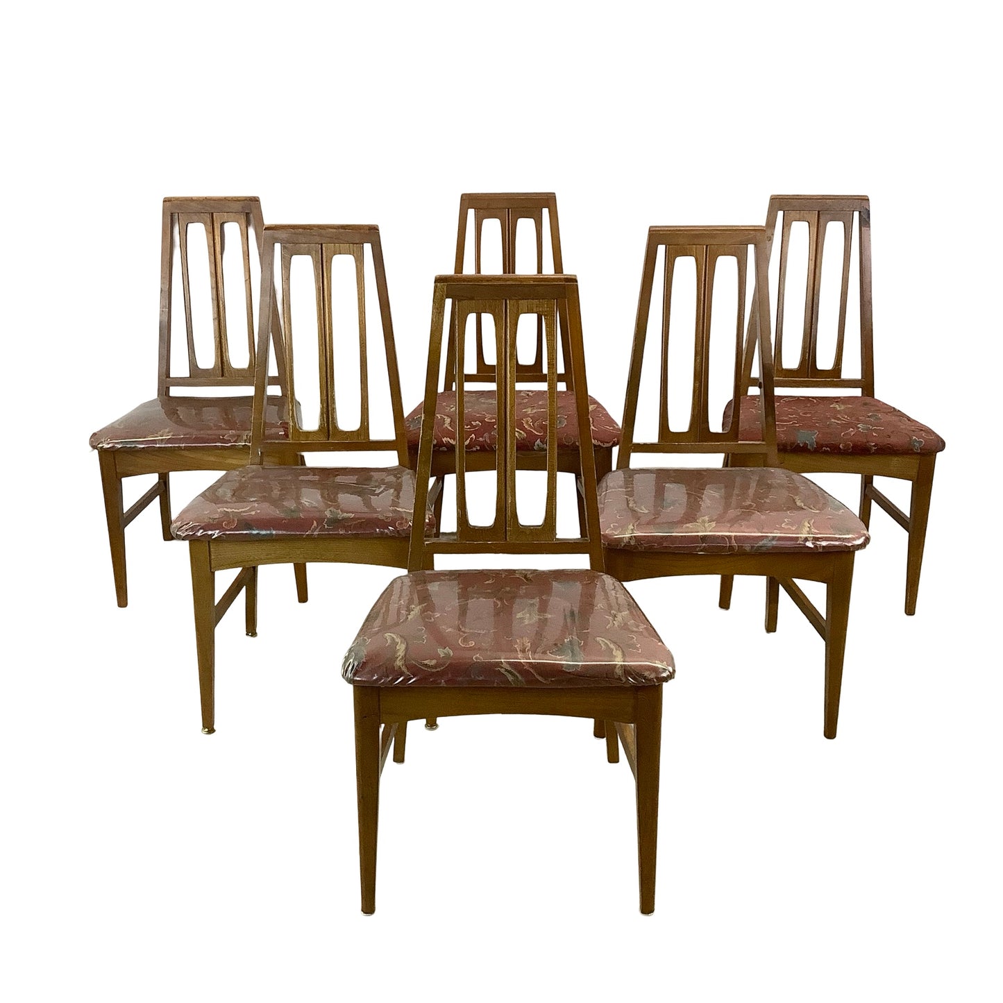 Young Manufacturing attributed Walnut Dining Chairs — A Set of Six
