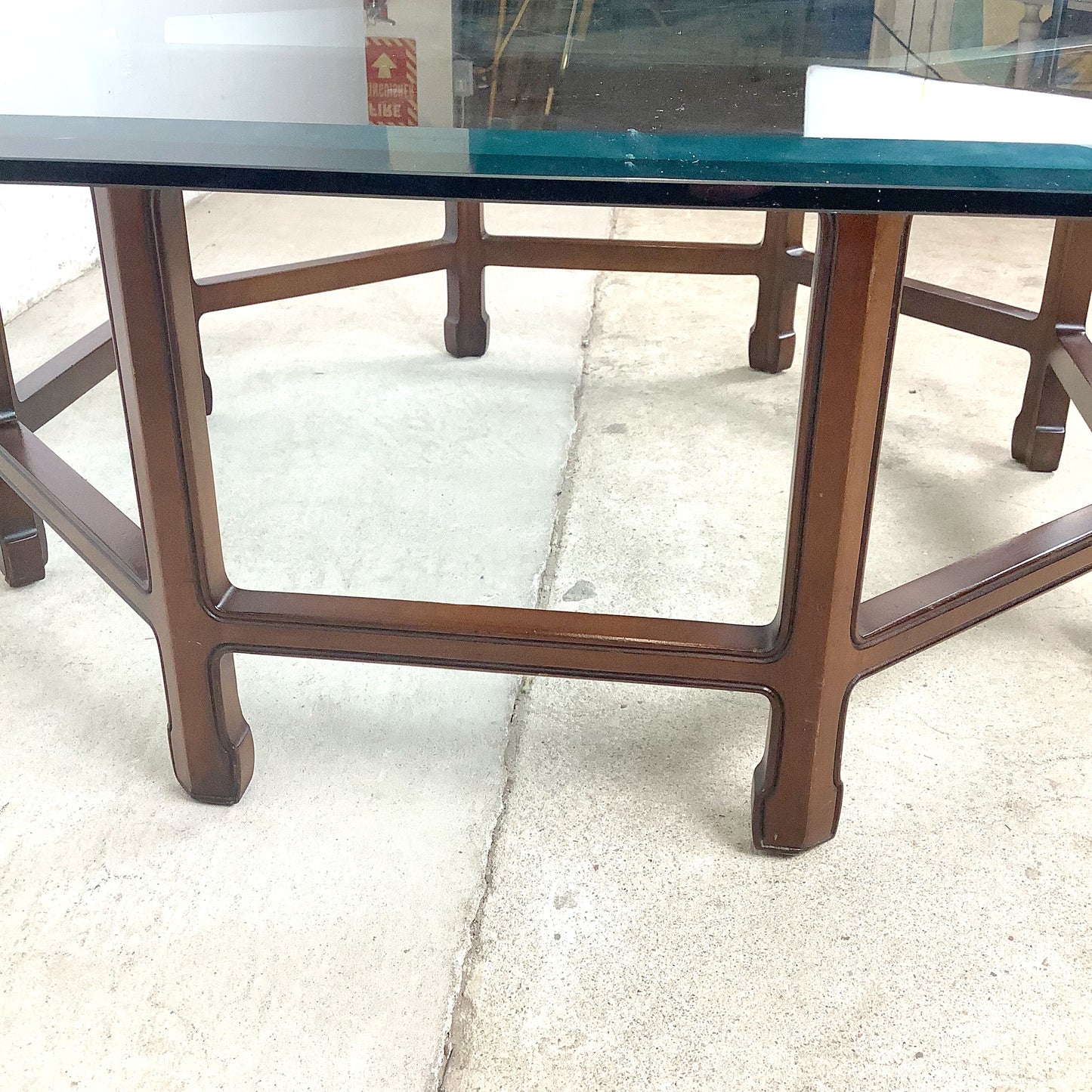 Vintage Modern Octagonal Glass Coffee Table