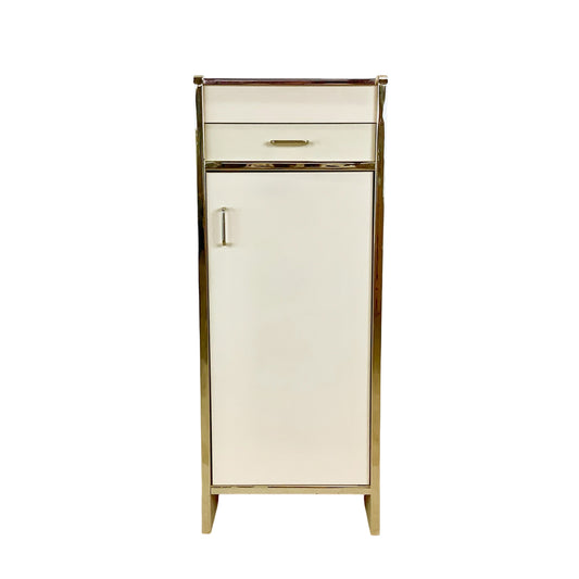 Vintage 1980s Postmodern Jewelry Armoire with Gold-Tone Trim