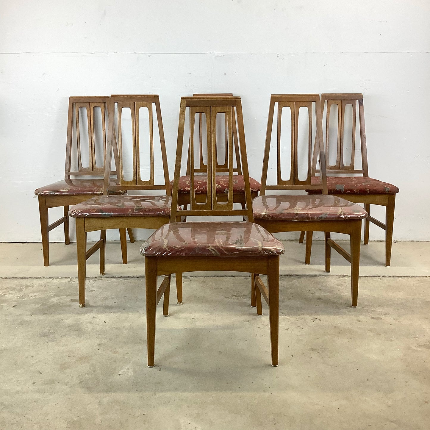 Young Manufacturing attributed Walnut Dining Chairs — A Set of Six