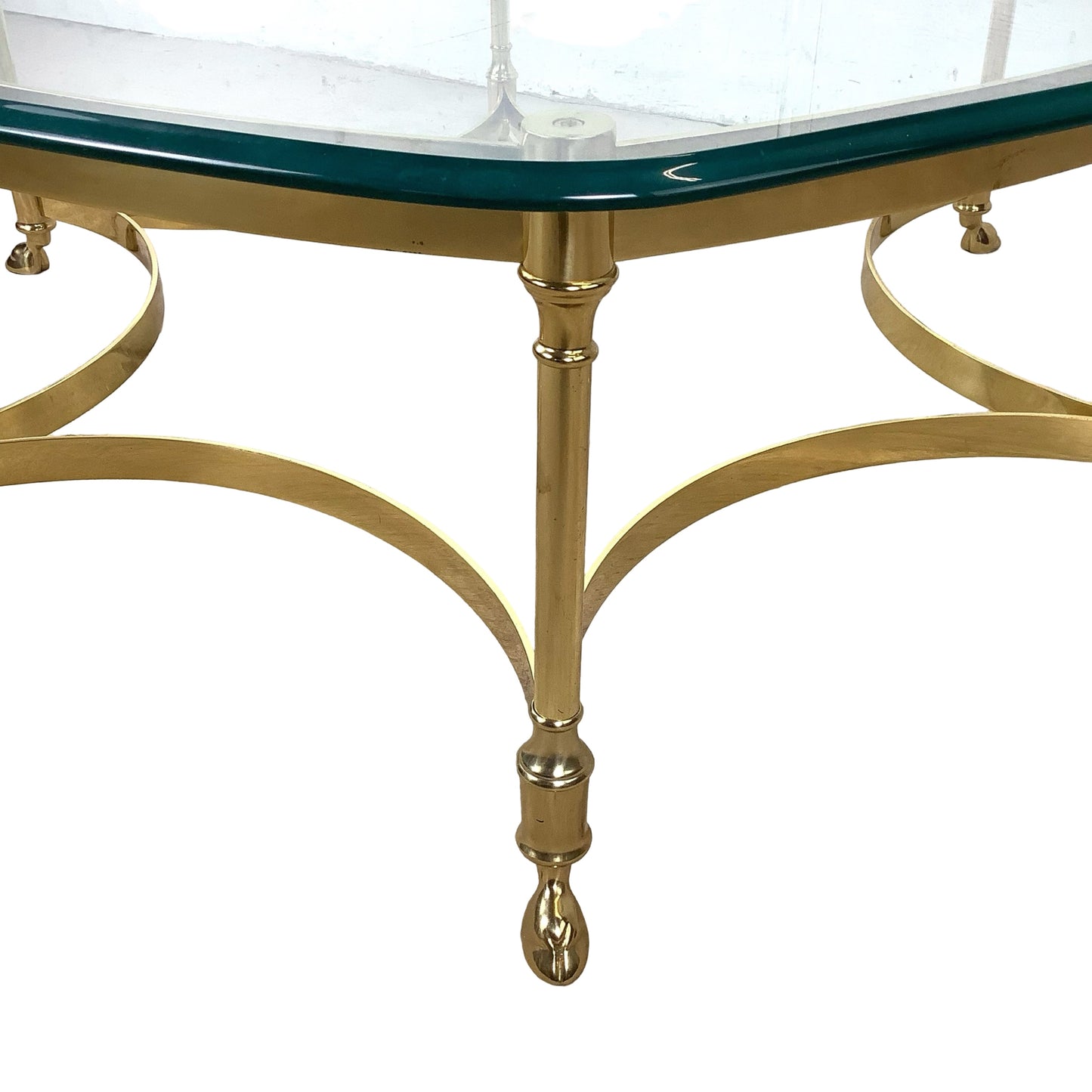 Sculptural Hollywood Regency Brass &amp; Glass Coffee Table