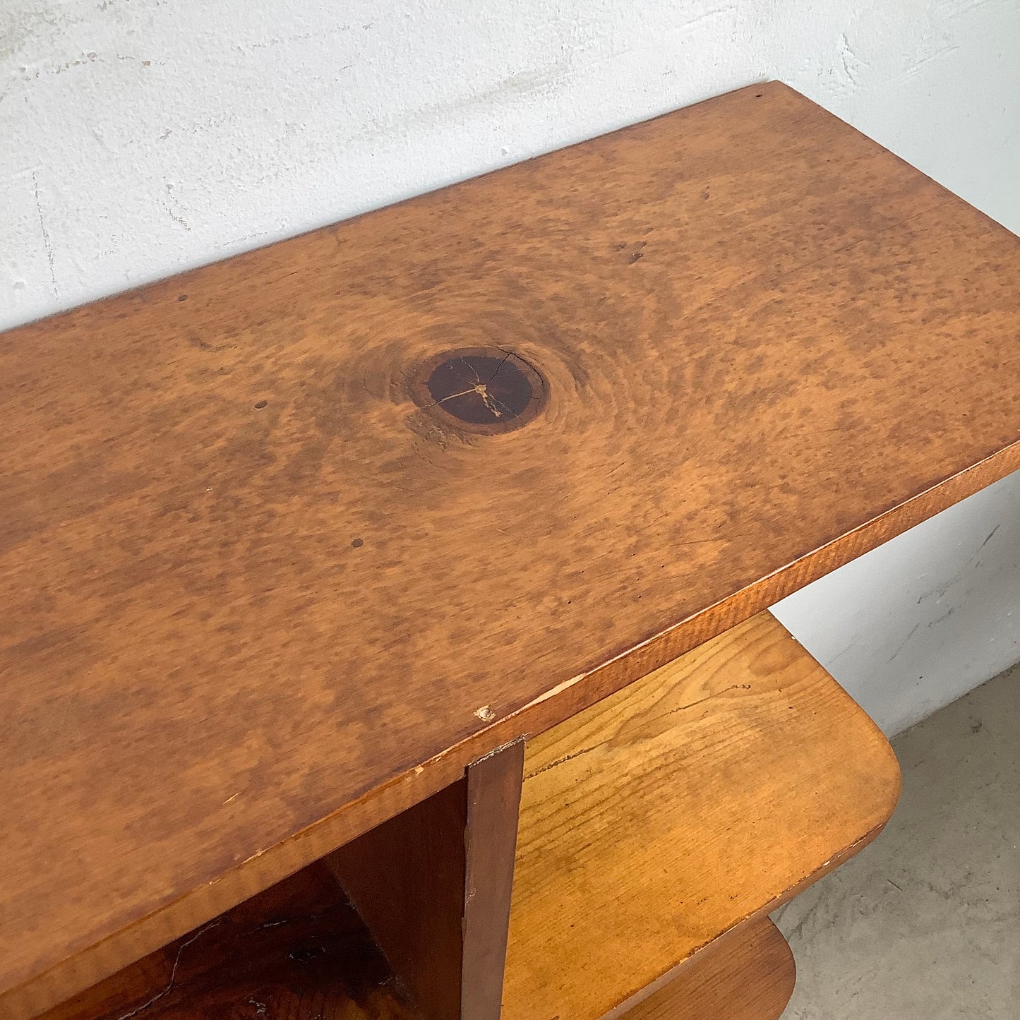 Vintage Solid Pine Open Bookcase