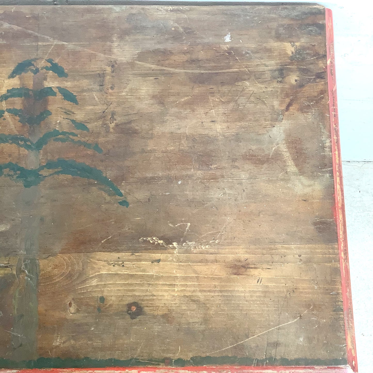 Antique American Primitive Painted Pine Farmhouse Cabinet