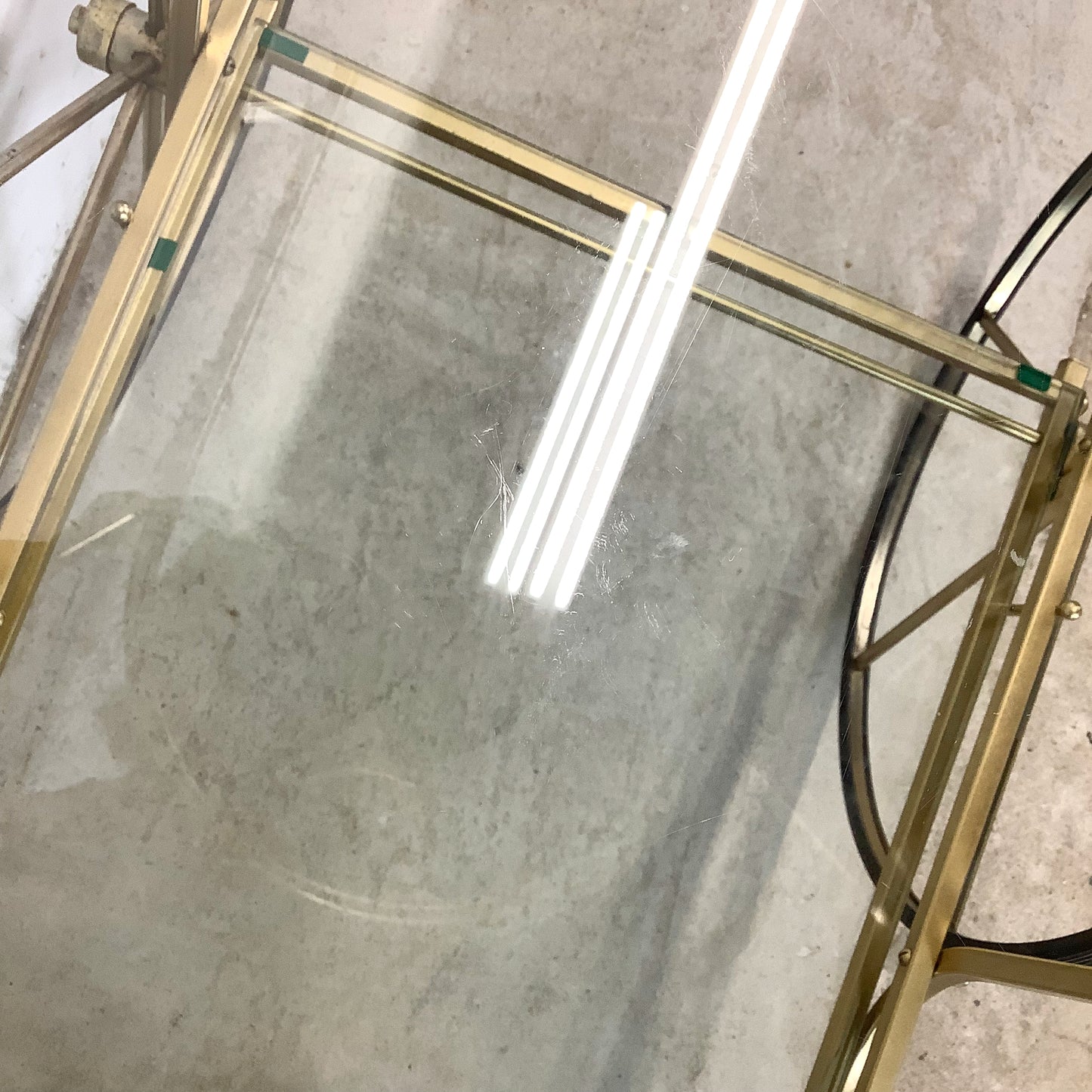 Vintage Brass and Glass Bar Cart or Tea Trolley