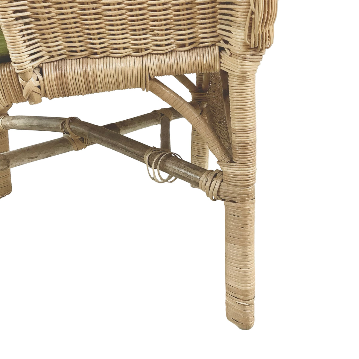 Vintage High-Back Woven Wicker Armchair