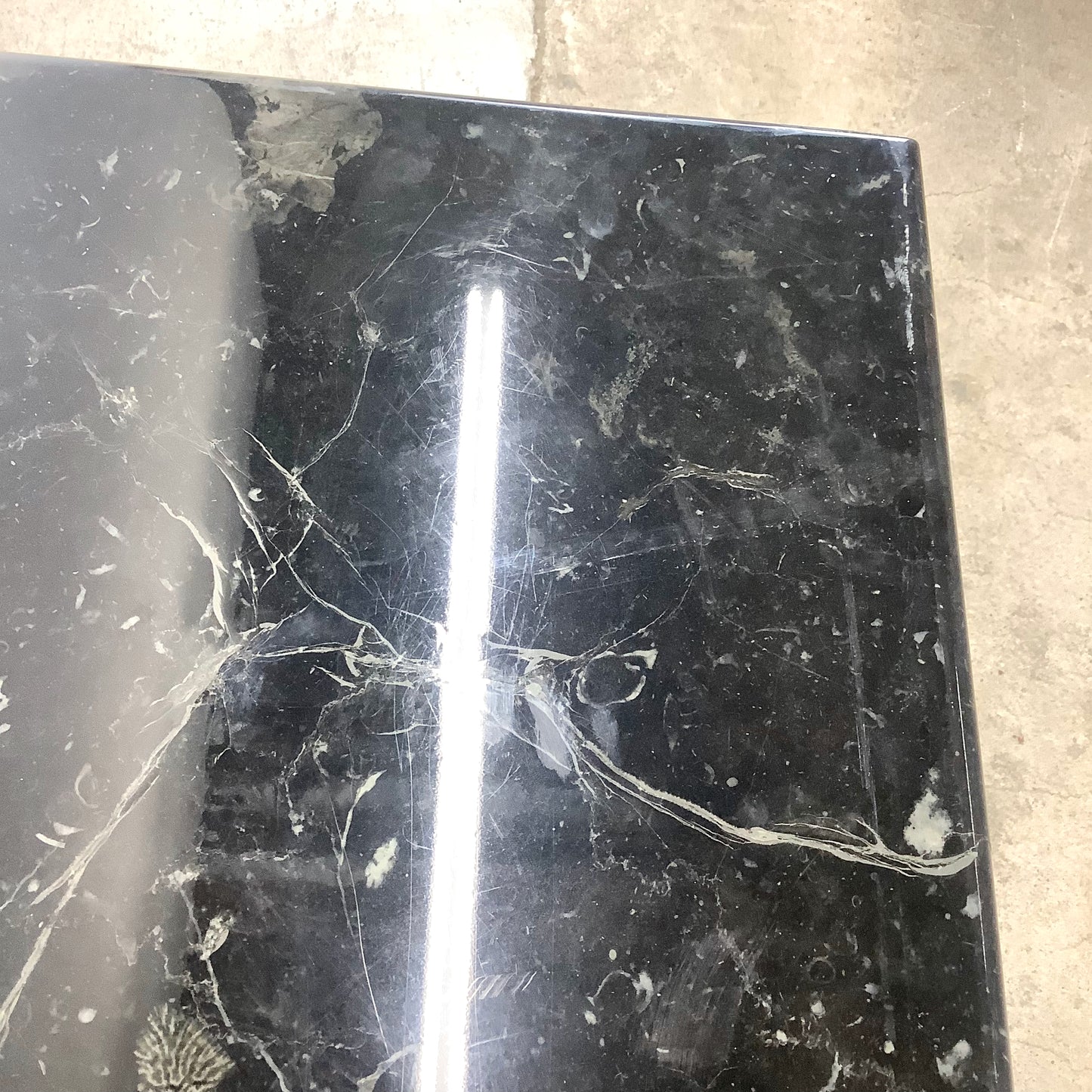 Nero Marquina Black Marble Square Side table