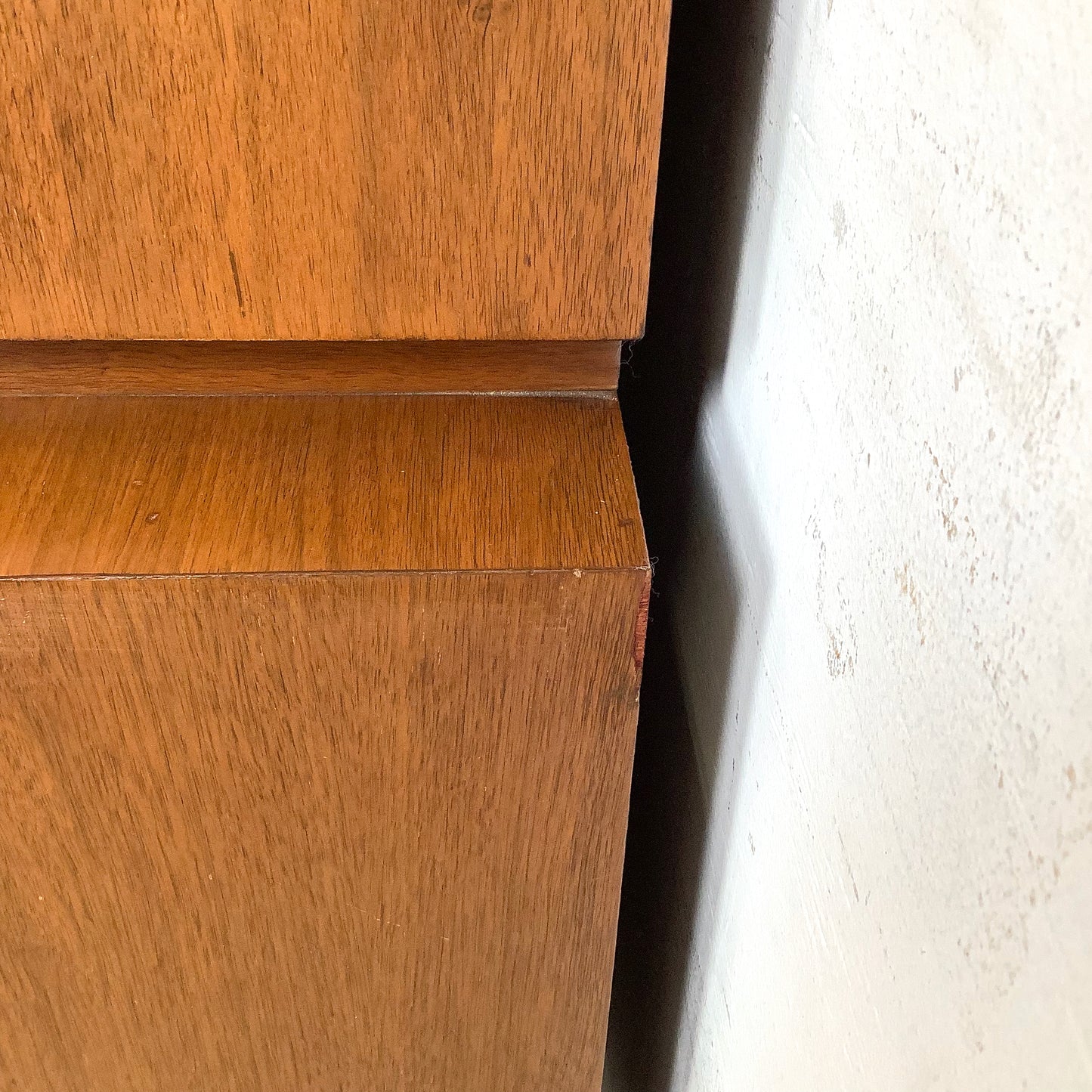 Mid-Century Walnut Highboy With Brass Pulls and Interior Drawers