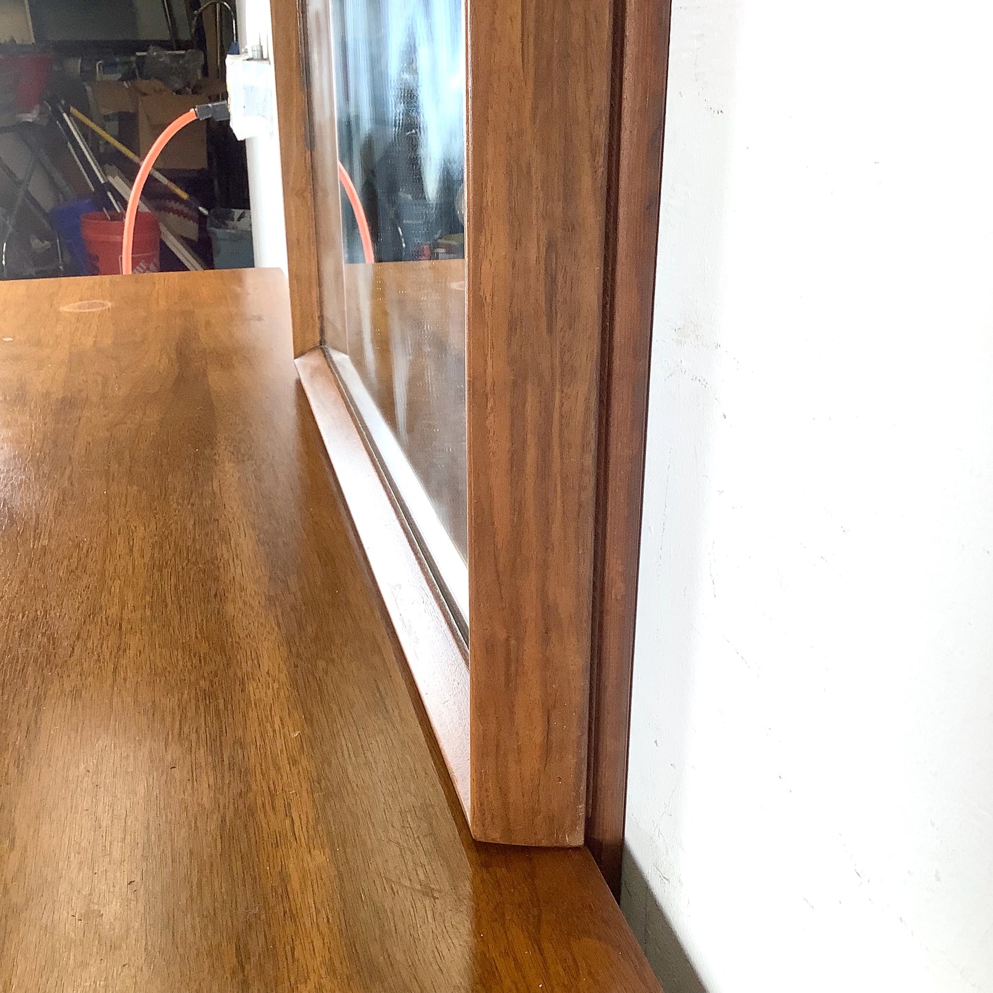 Mid-Century Modern Walnut Dresser and Mirror Set