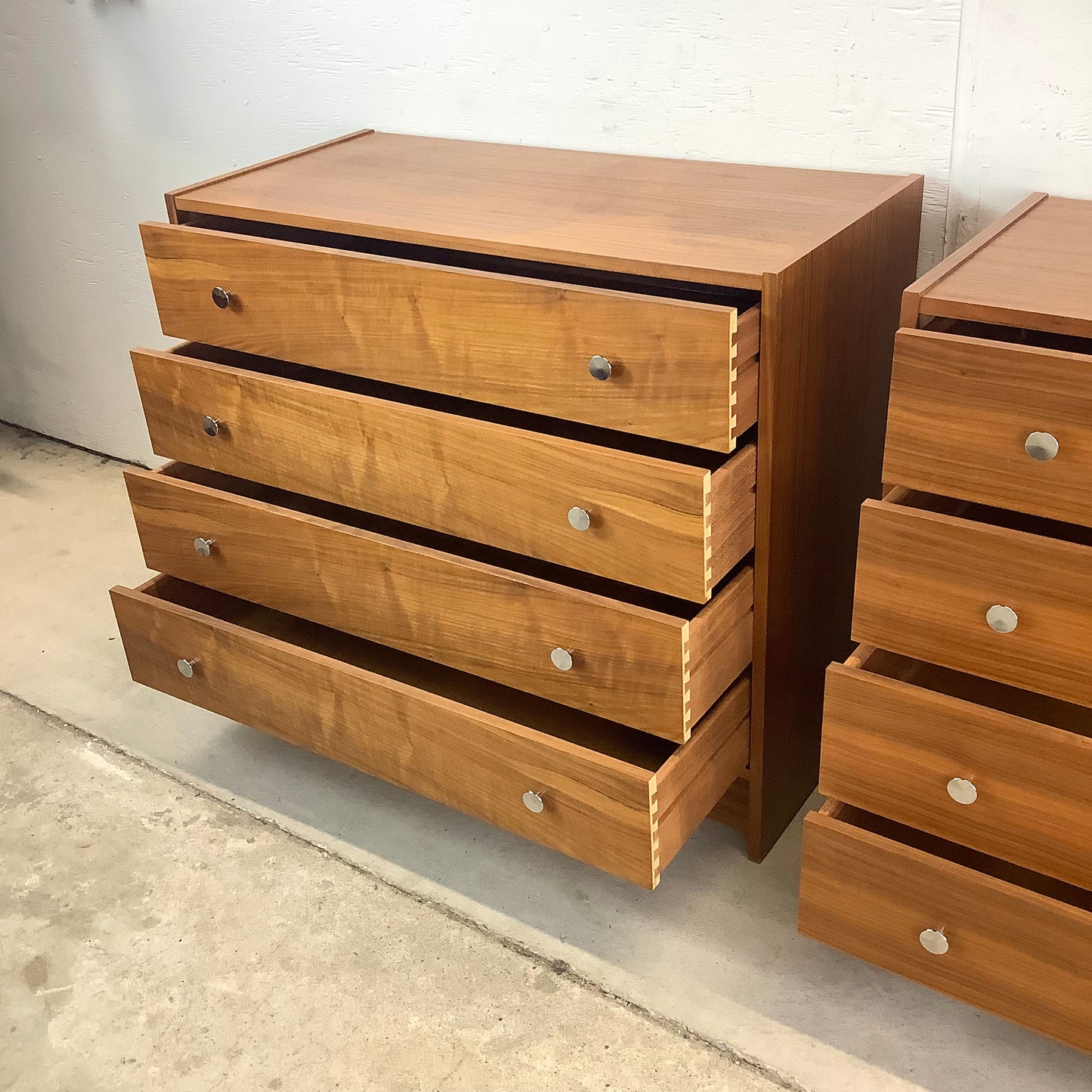 Pair Four Drawer Mid-Century Dressers