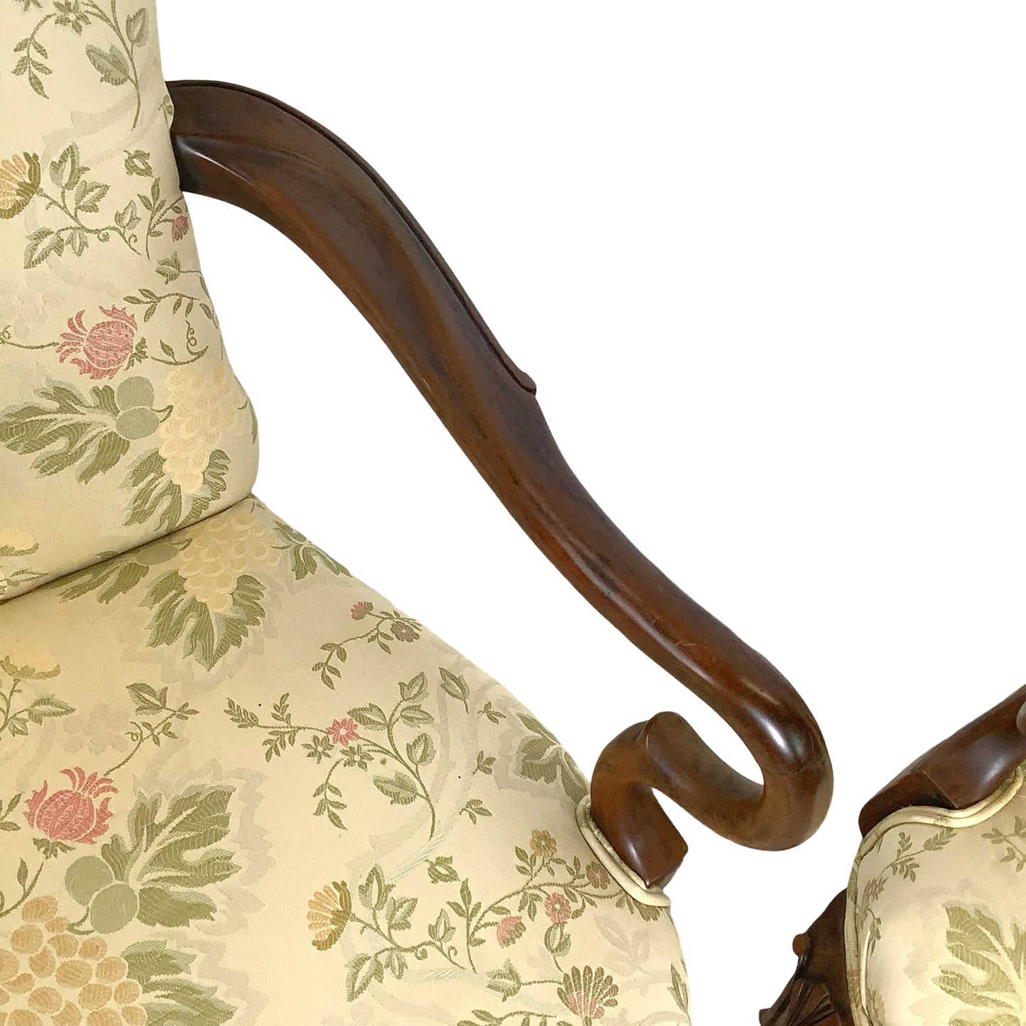Vintage Pair of Georgian Revival Armchairs | Floral Upholstery | Set of 2