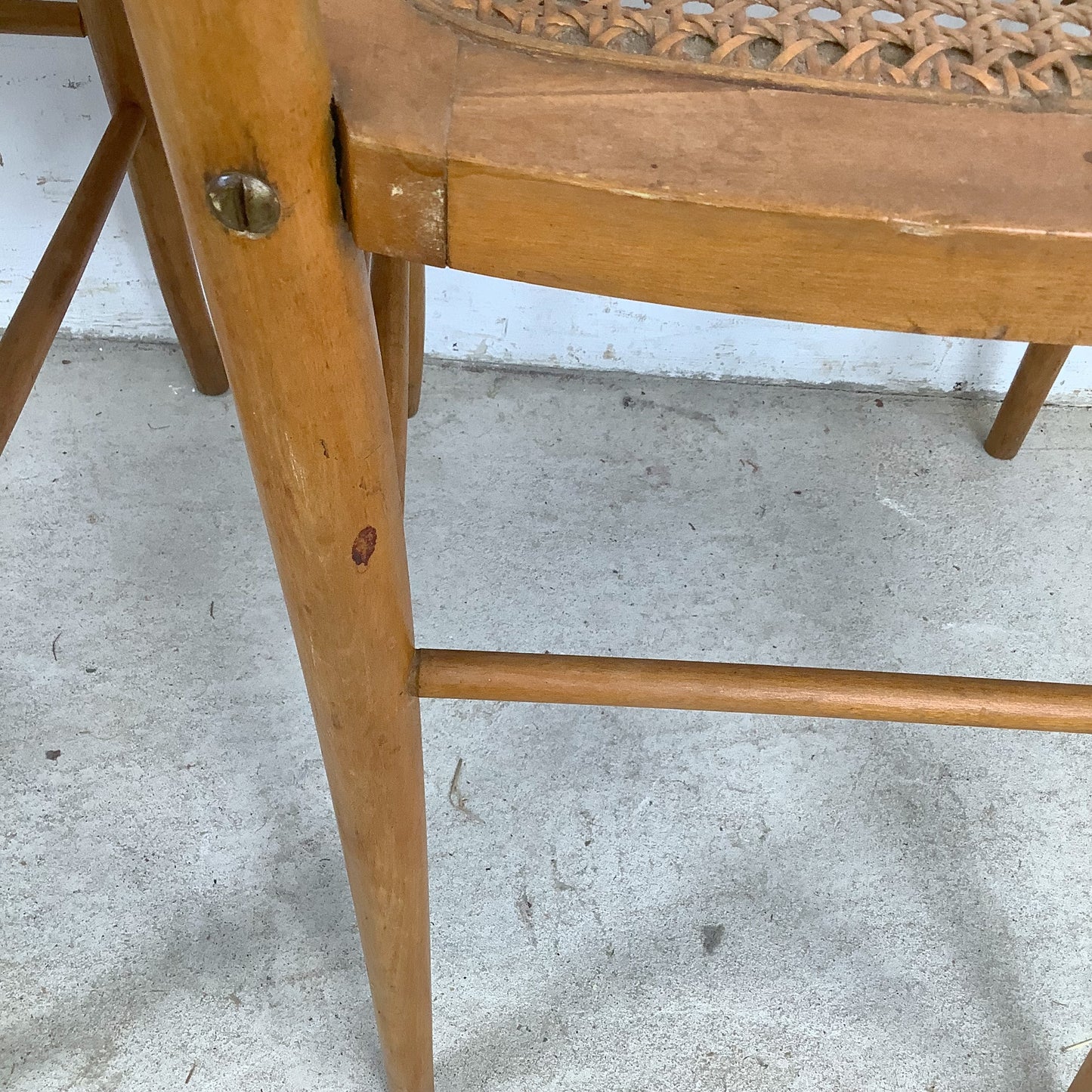 Antique Ribbon & Garland Caned Seat Side Chairs – Pair
