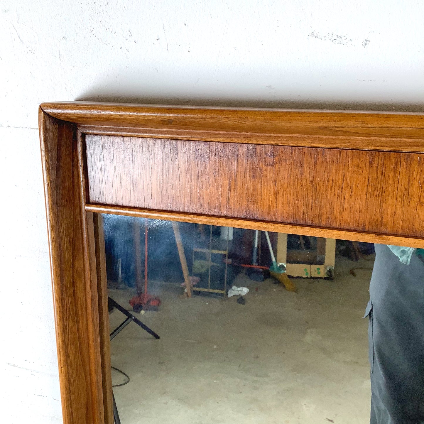 Large Mid-Century American Walnut & Pecan Mirror