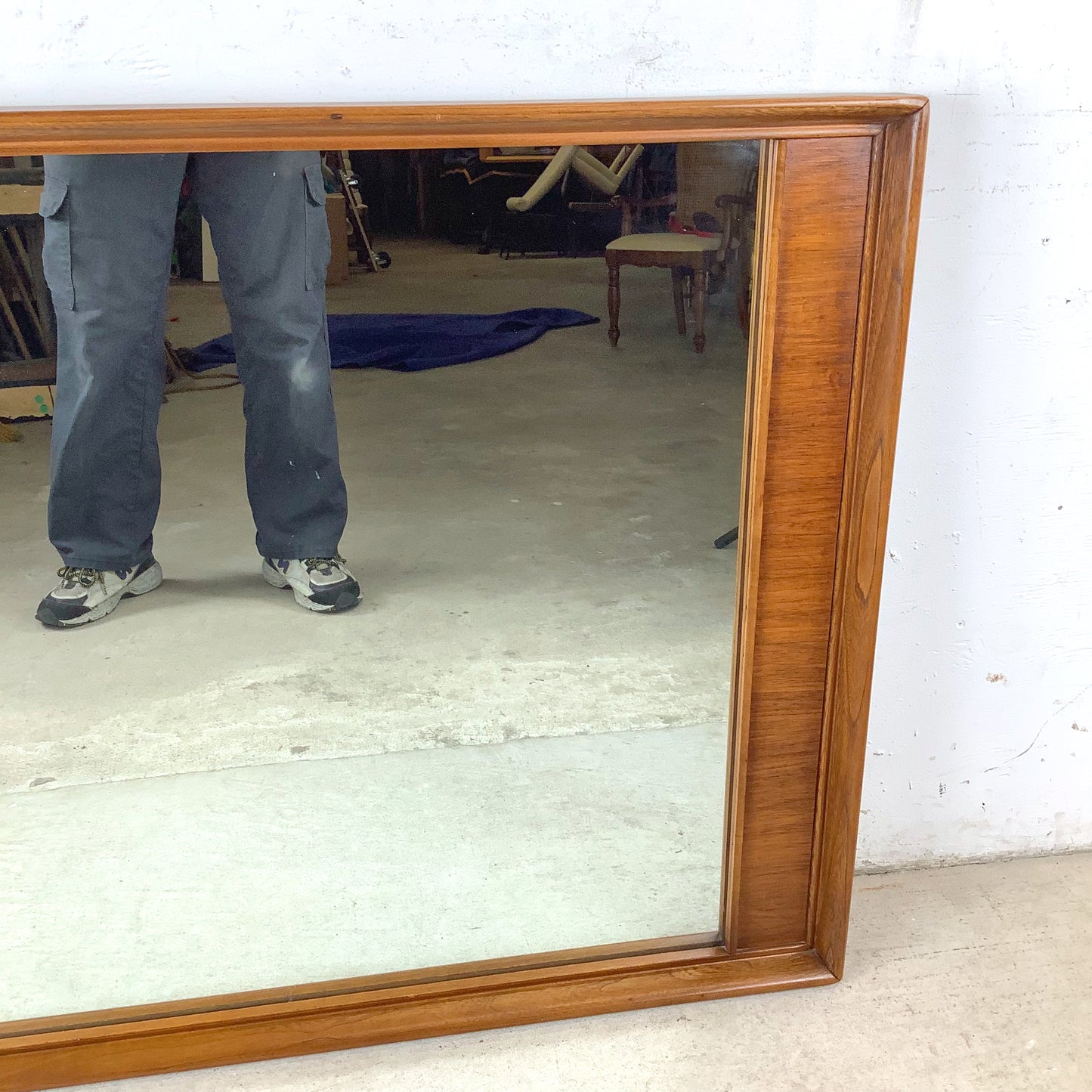 Large Mid-Century American Walnut & Pecan Mirror