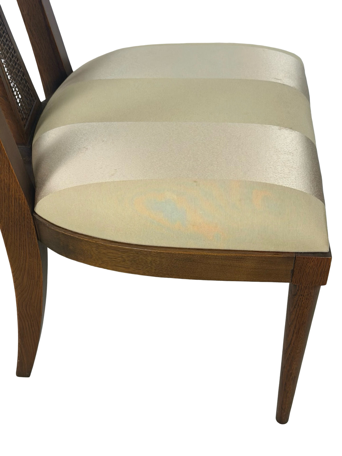 Pair of Vintage Mid-Century Modern High-Back Cane Dining Chairs, Stamped Denmark