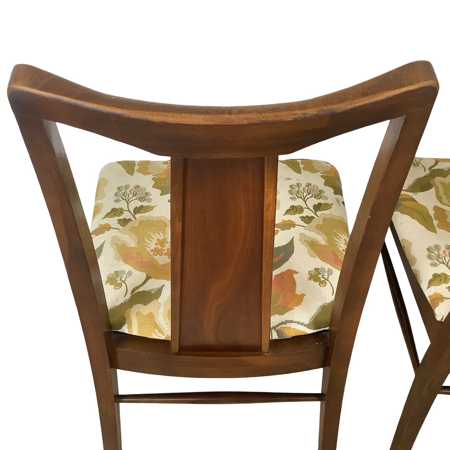 Vintage Mid-Century Modern Walnut & Cane Dining Chairs - Set of 6
