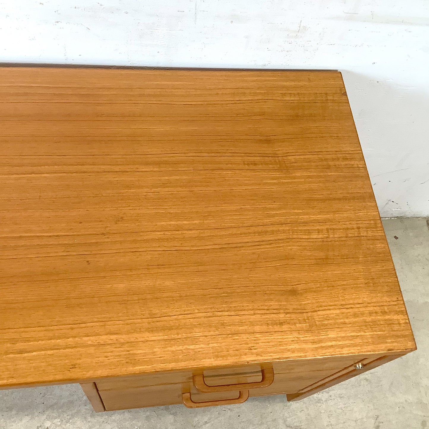Mid-Century Danish Modern Teak Single Pedestal Writing Desk