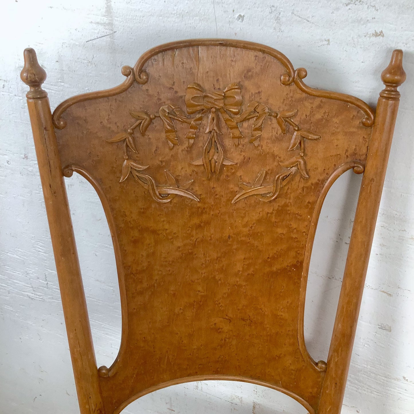 Antique Ribbon & Garland Caned Seat Side Chairs – Pair