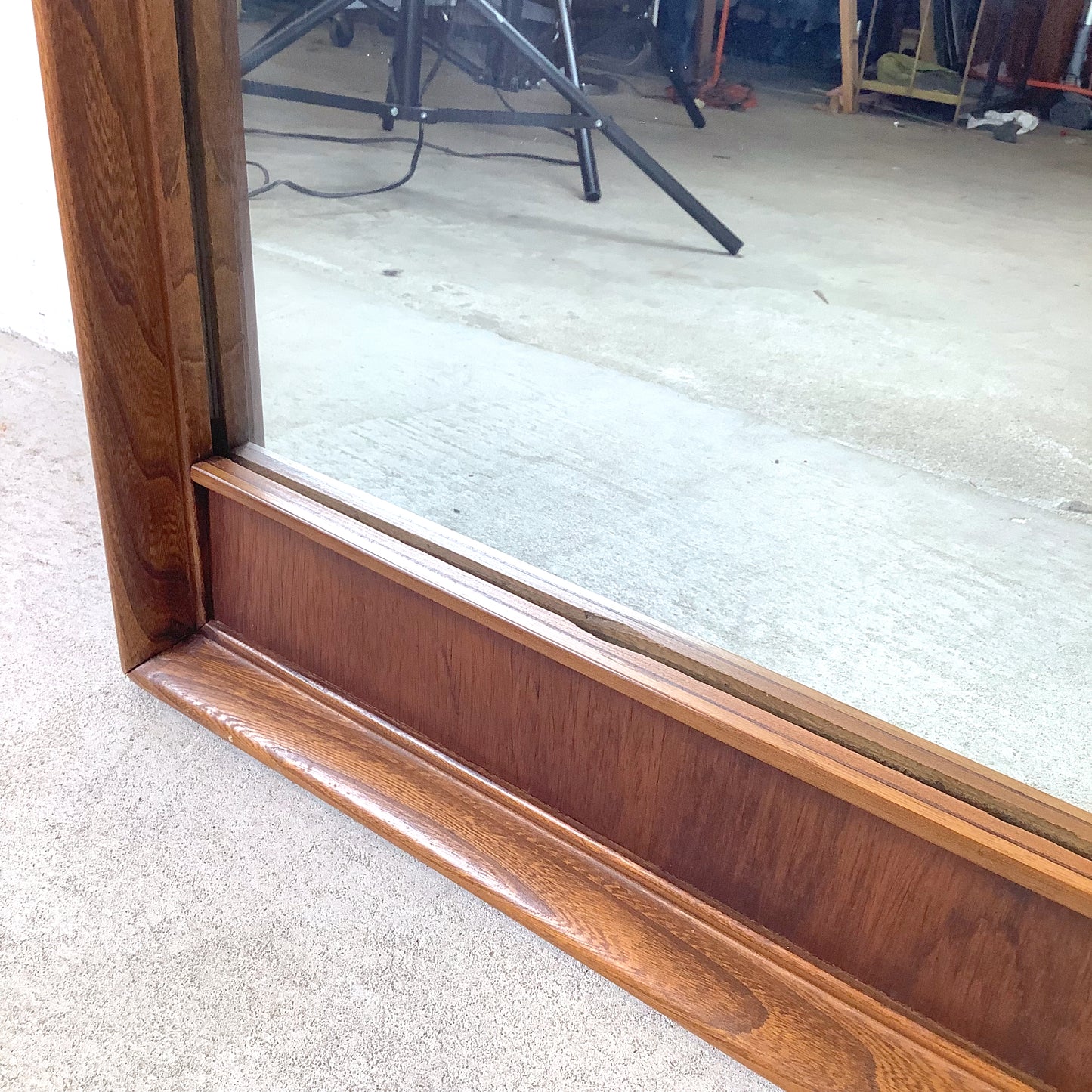 Large Mid-Century American Walnut & Pecan Mirror