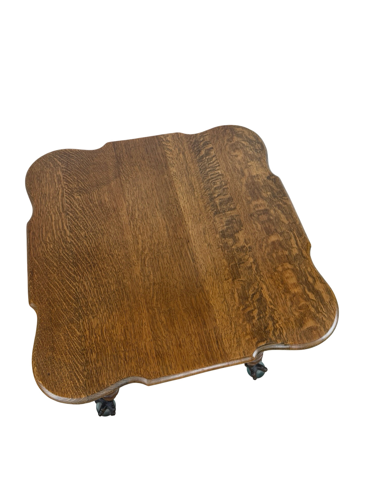 Early 20th Century Tiger Oak Barley Twist Table with Ball & Claw Feet