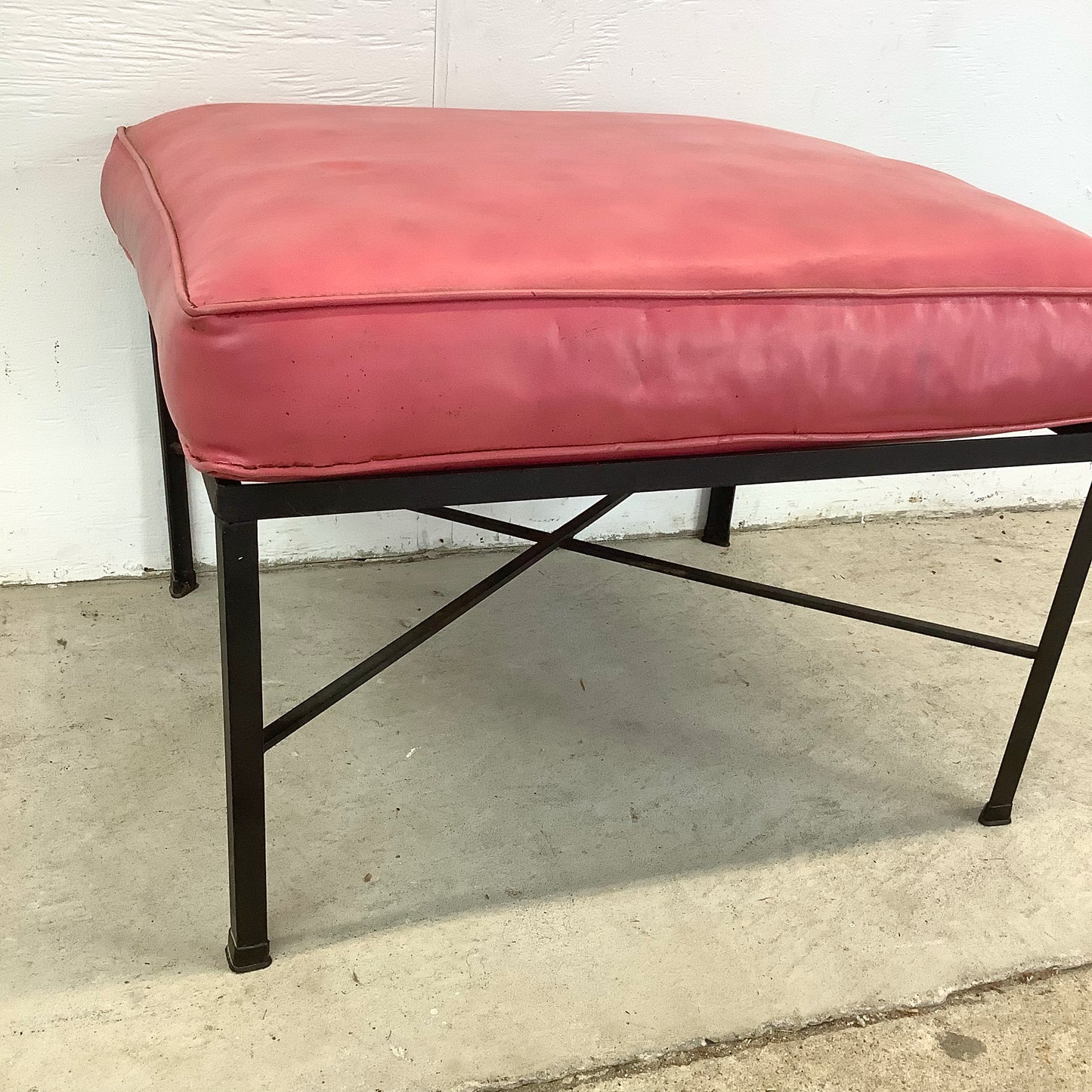 MCM Wrought Iron Patio Chair with Ottoman