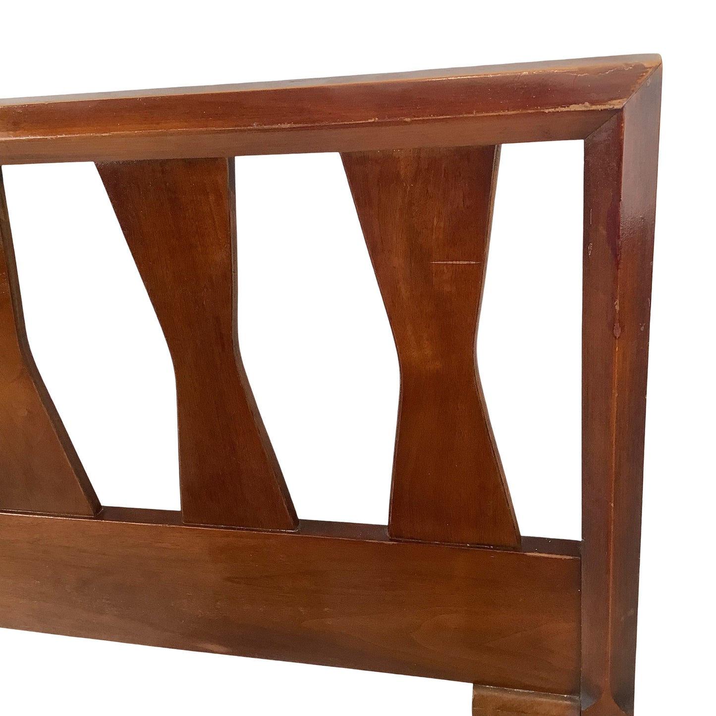 Vintage Sculptural Bowtie Walnut Headboard | 60” Full/Queen