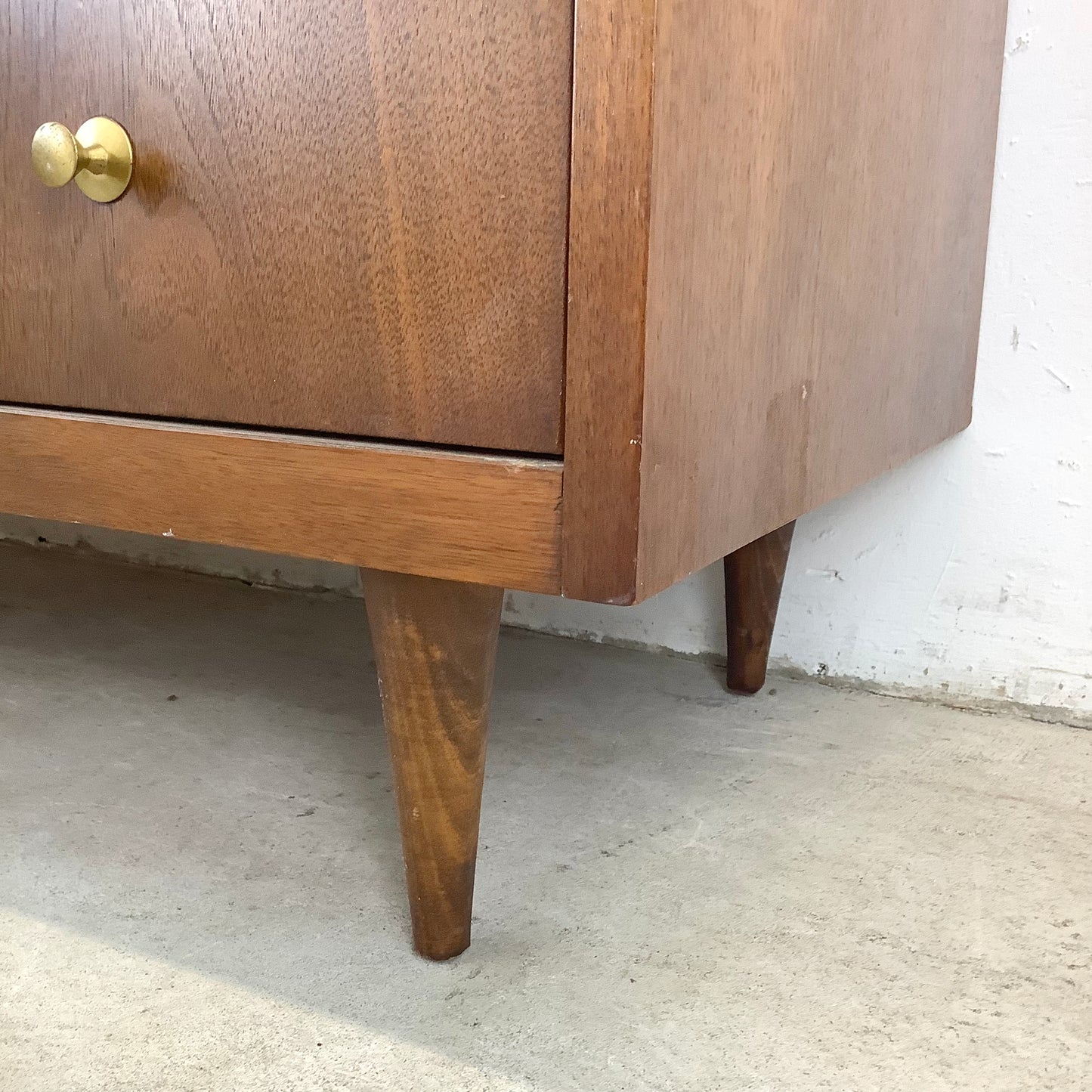Mid-Century Walnut Highboy Dresser by Bassett Furniture