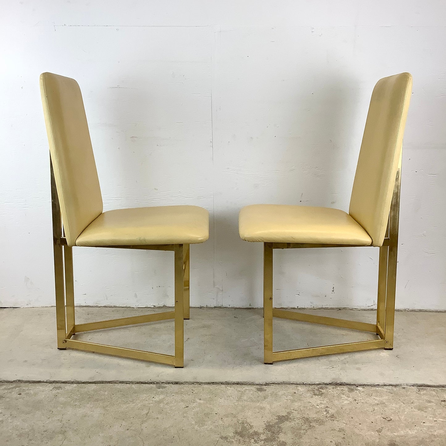 Pair Modern Highback Dining Chairs