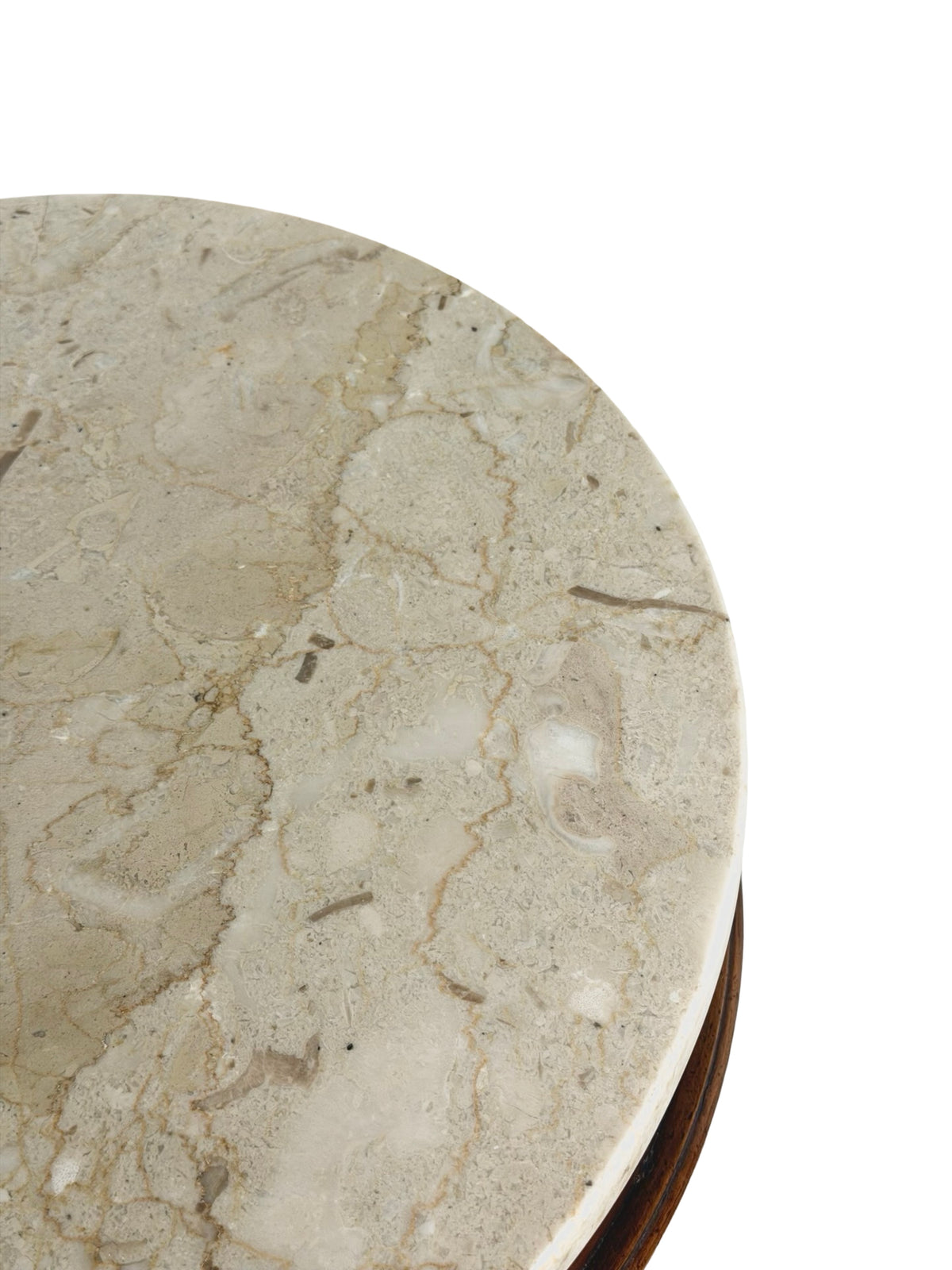 Vintage Neoclassical Italian Marble-Top Pedestal Side Table