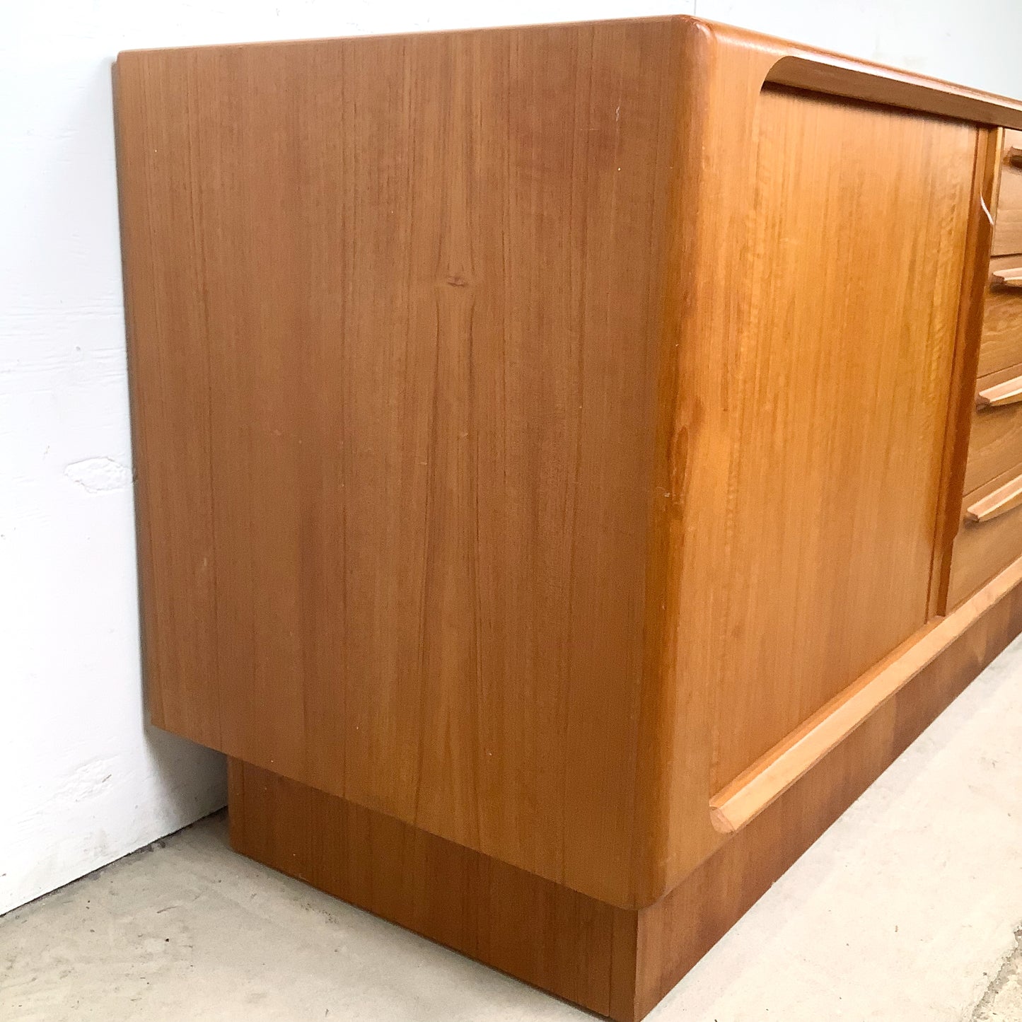 Danish Teak Tambour Door Credenza by Bernhard Pedersen & Søn | 20th Century