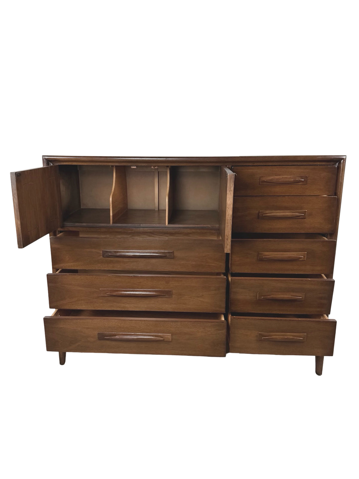 Broyhill Emphasis Mid-Century Modern Gentleman’s Chest — Eight-Drawer Dresser