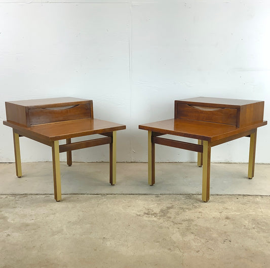 Pair Mid-Century Two Tier Side Tables - American of Martinsville