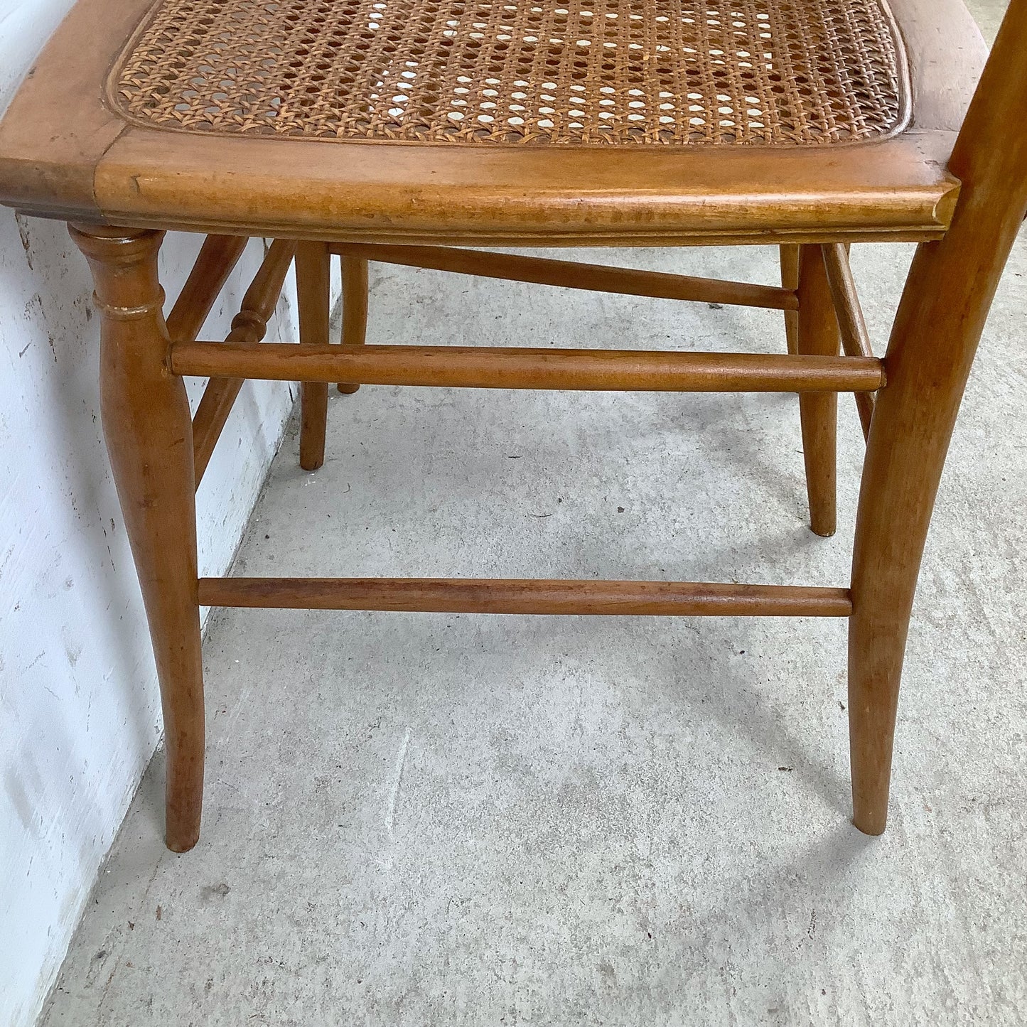 Antique Ribbon & Garland Caned Seat Side Chairs – Pair
