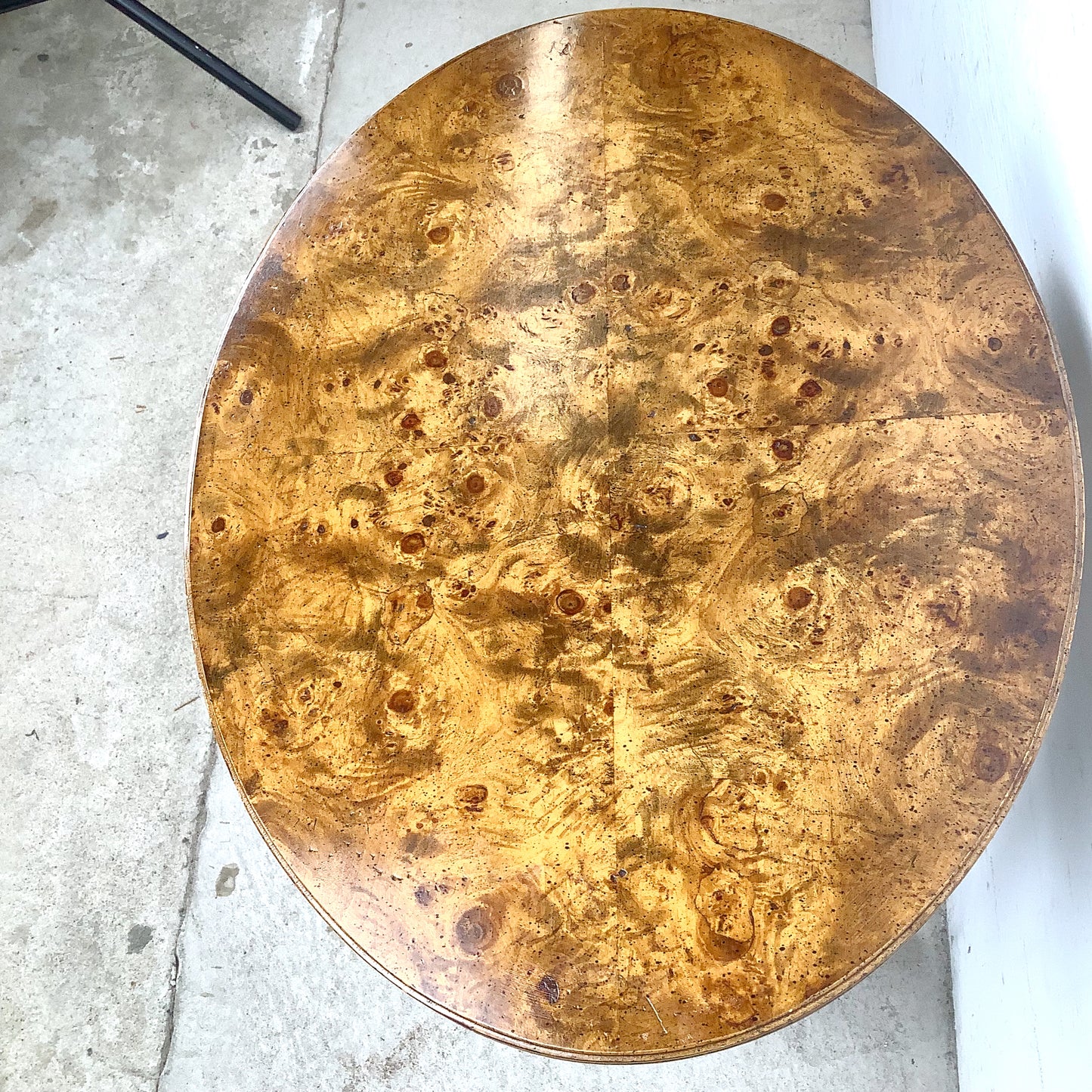 Weiman Oxford Burl Veneer Pedestal Accent Table