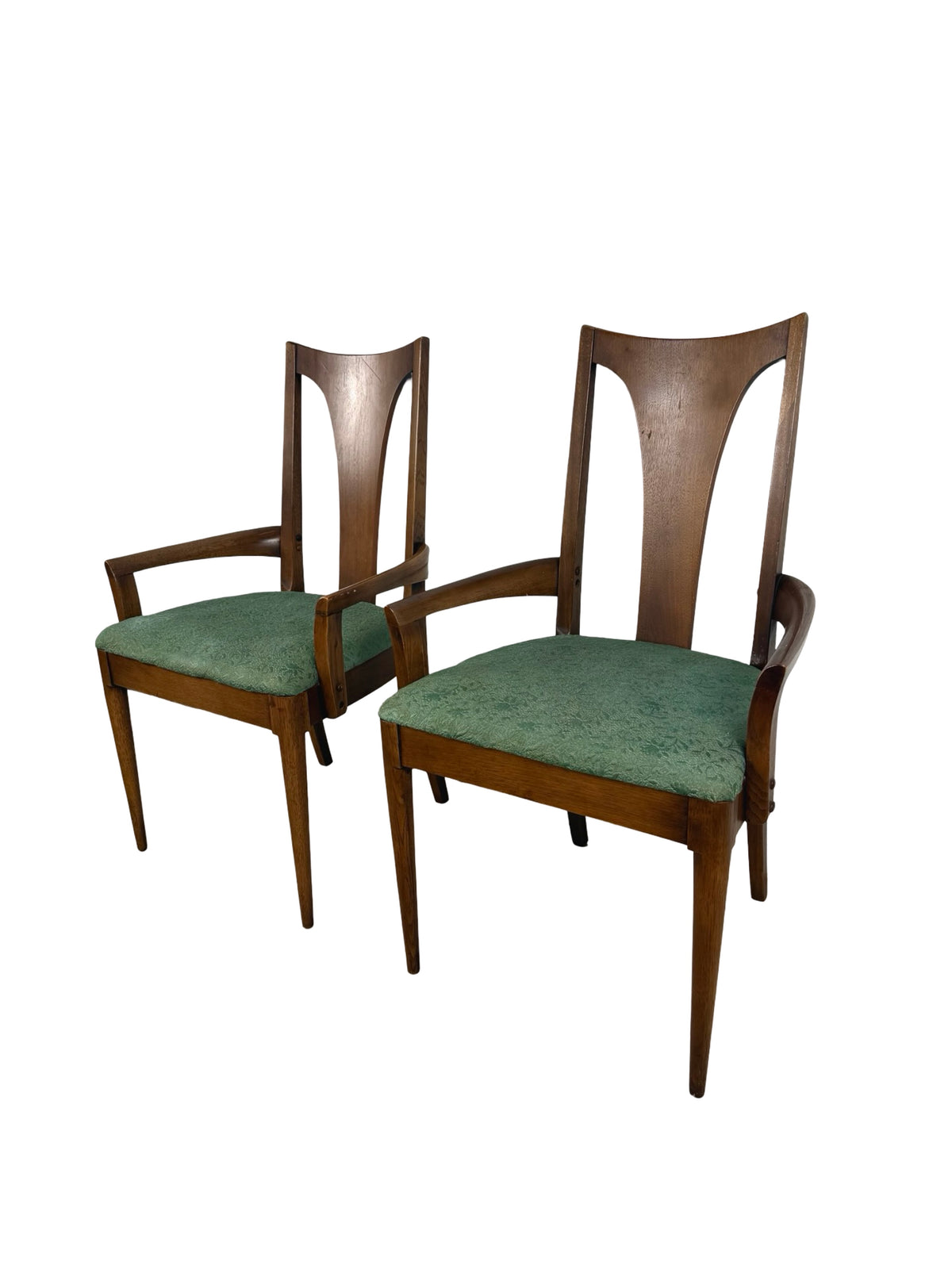 Vintage Broyhill / Lenoir Chair Company Sculptural High-Back Armchairs – Pair