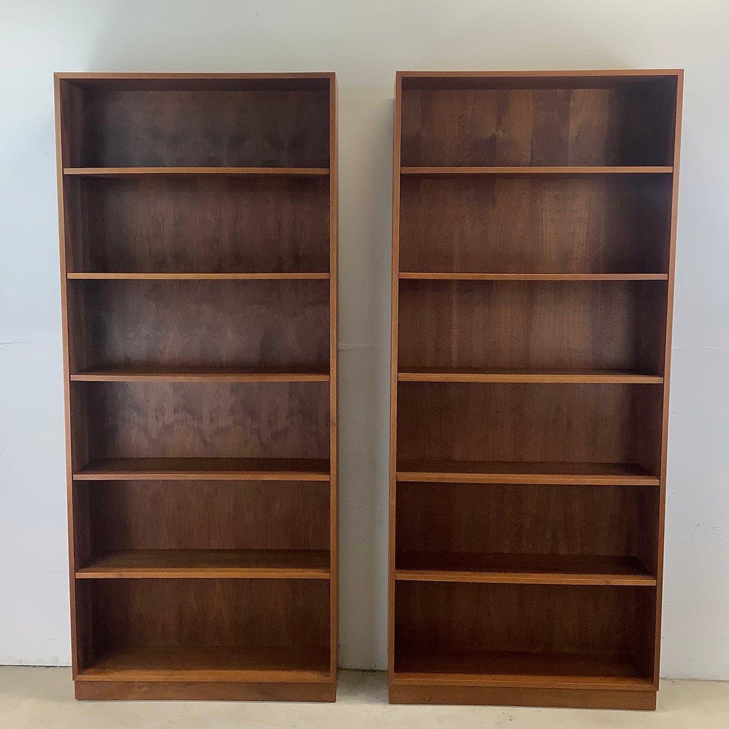 Pair Tall Vintage Bookcases