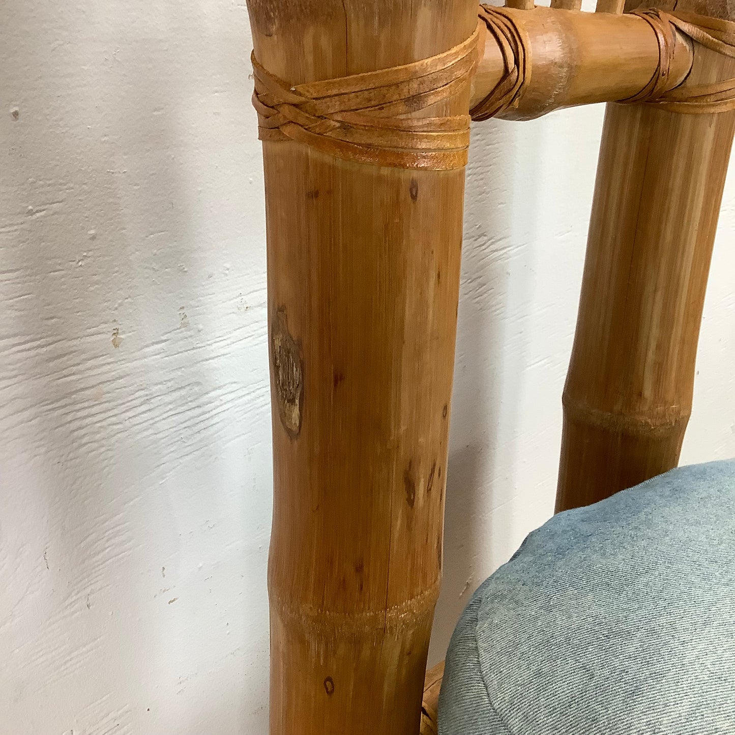 Pair Tall Boho Modern Bamboo Chairs