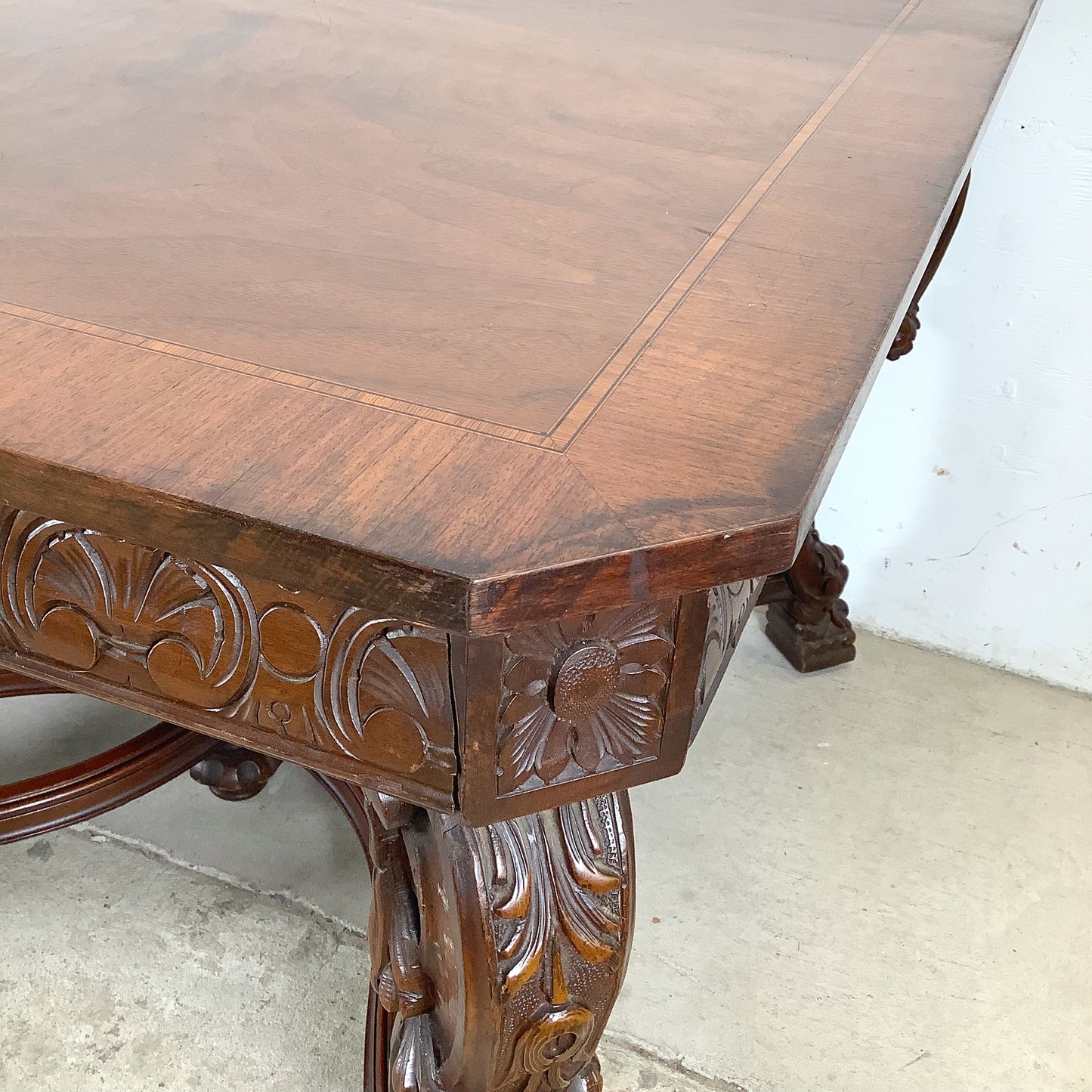 72” Carved Renaissance Revival Dining Table
