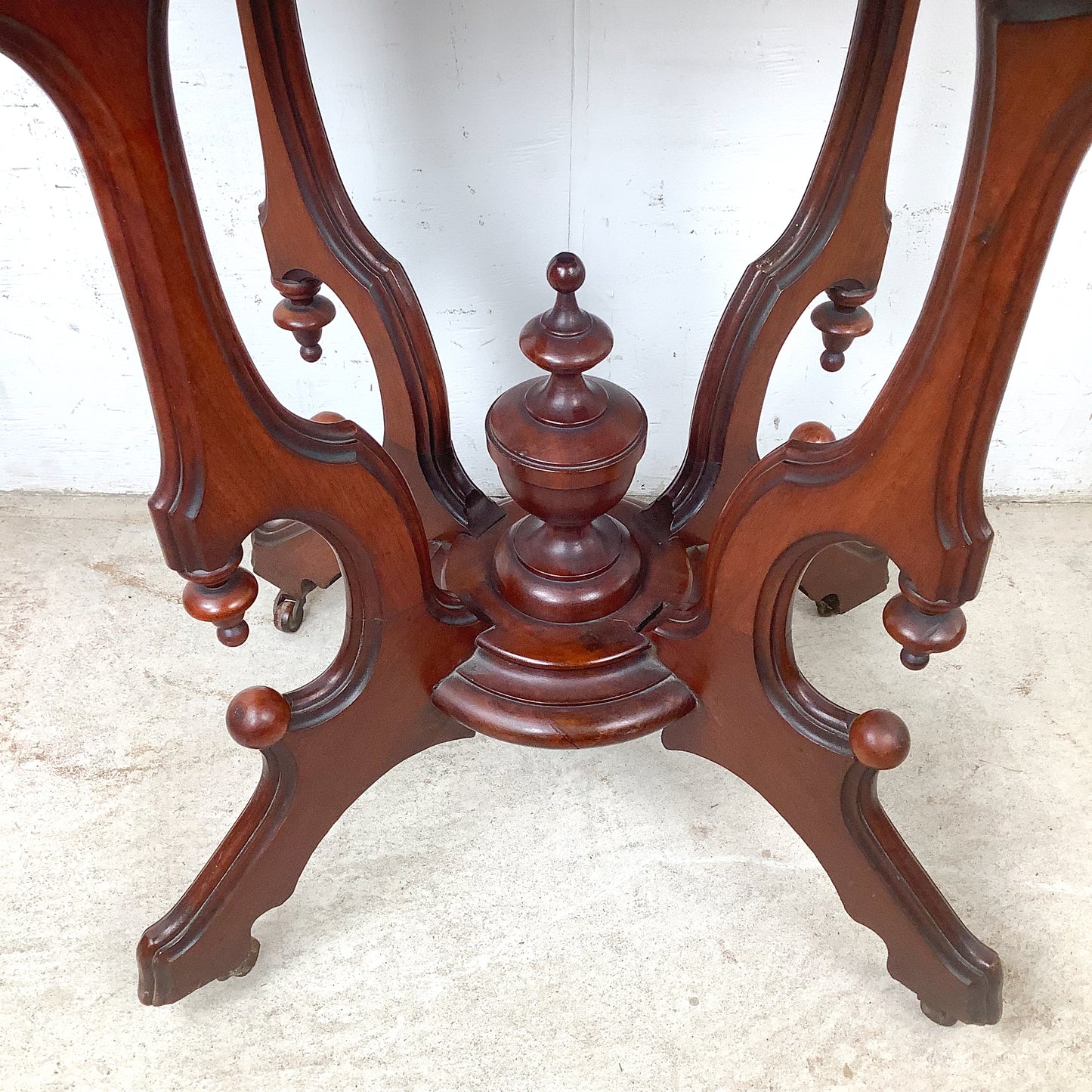 Victorian Revival Marble Top Center Table