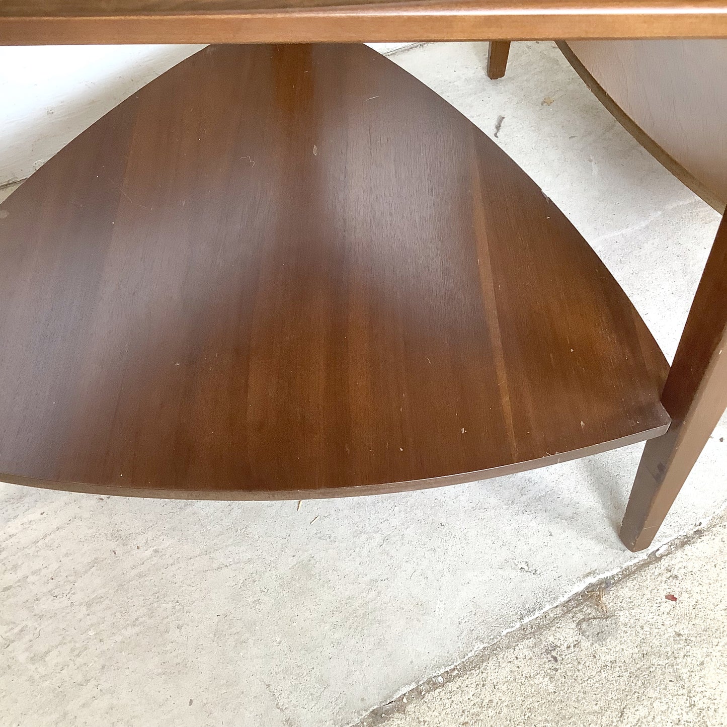 Pair of Two-Tier Triangular End Tables | Mid-Century Modern