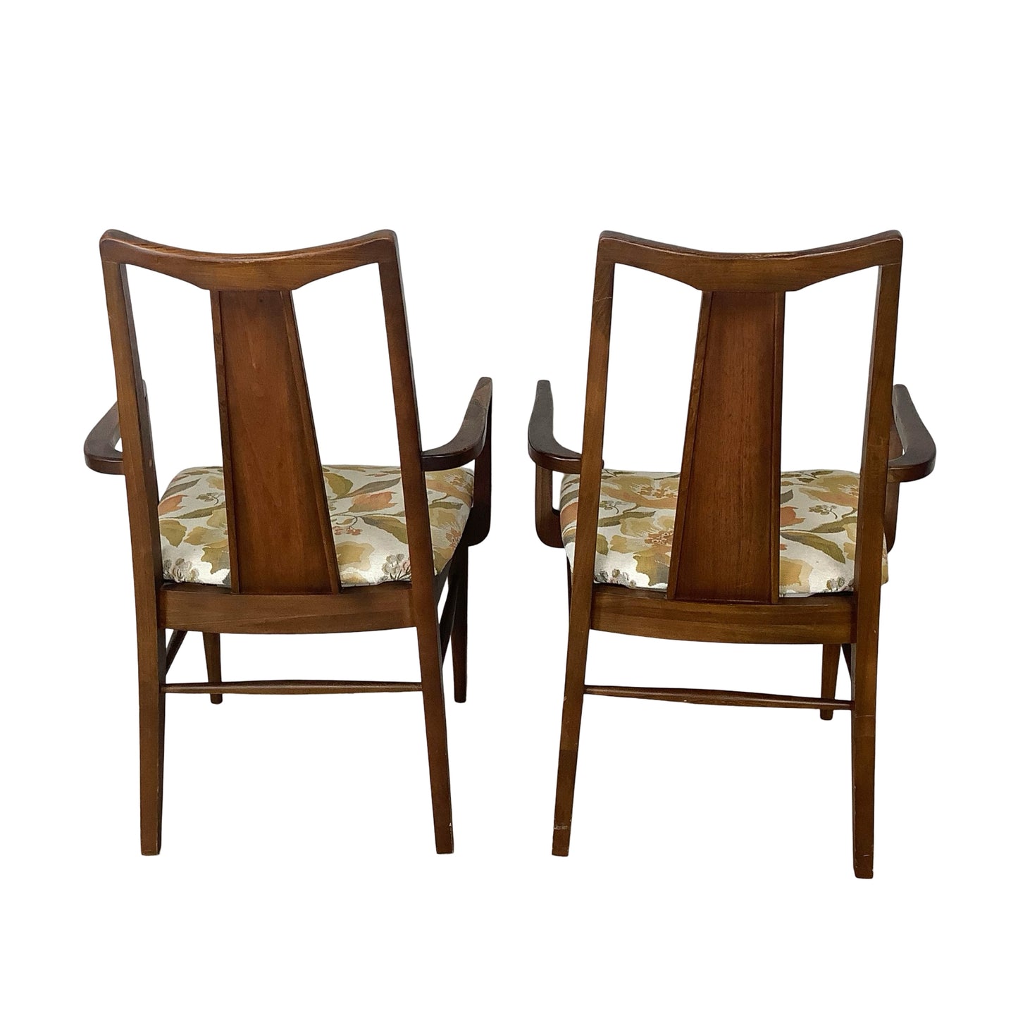 Vintage Mid-Century Modern Walnut & Cane Dining Chairs - Set of 6