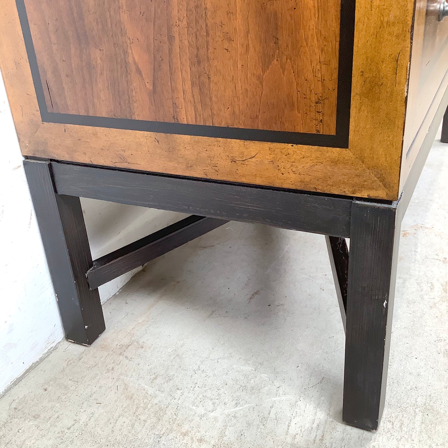 Transitional Two-Drawer Dresser With X Base