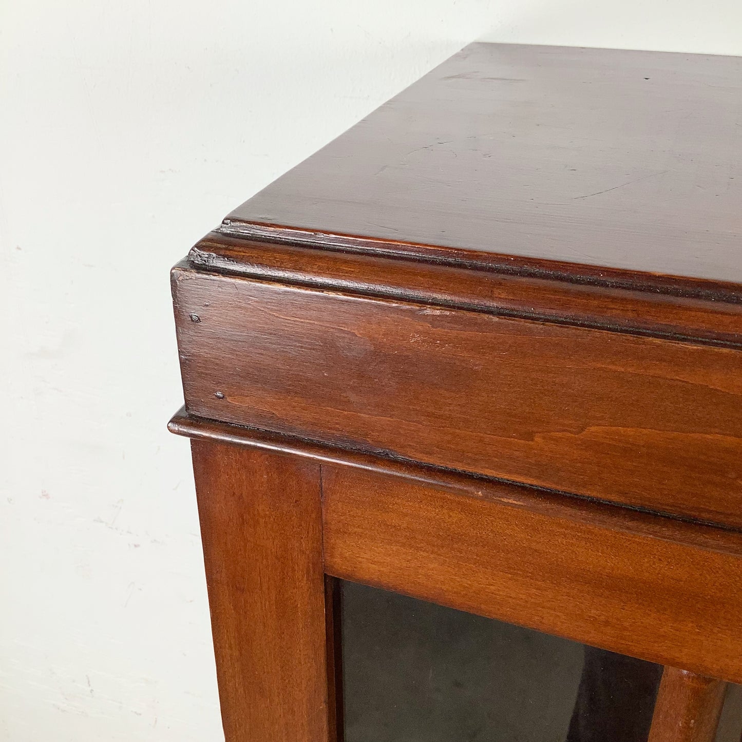 Classic Glass-Front Bookcase with Paneled Doors and Sculpted Legs