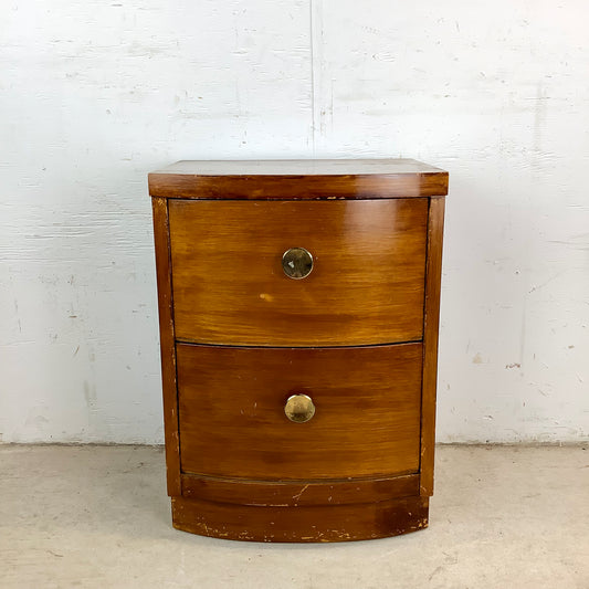 Vintage Two Drawer Deco Nightstandd