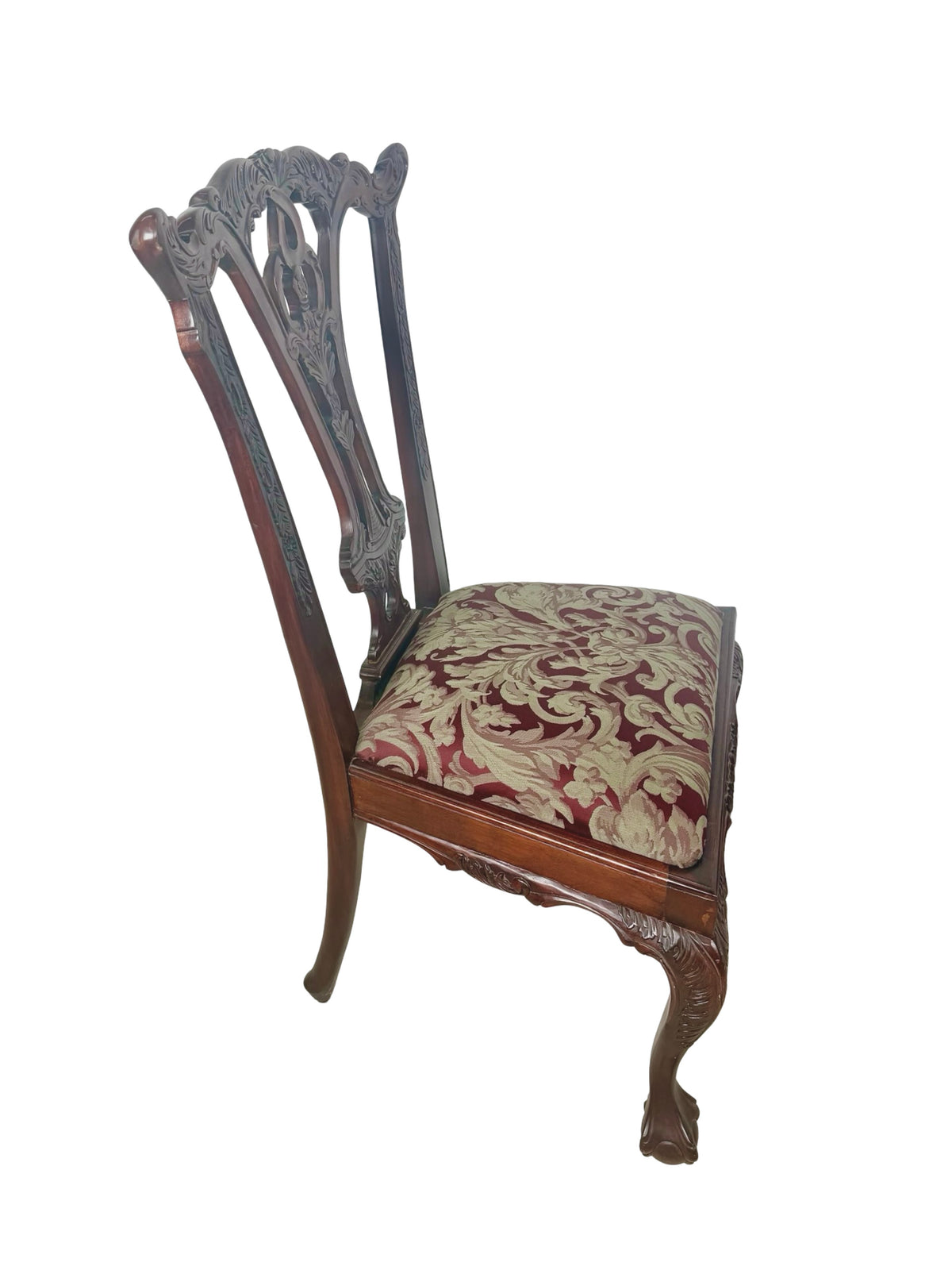 Set of 4 Chippendale-Style Mahogany Dining Chairs with Carved Ball-and-Claw Feet