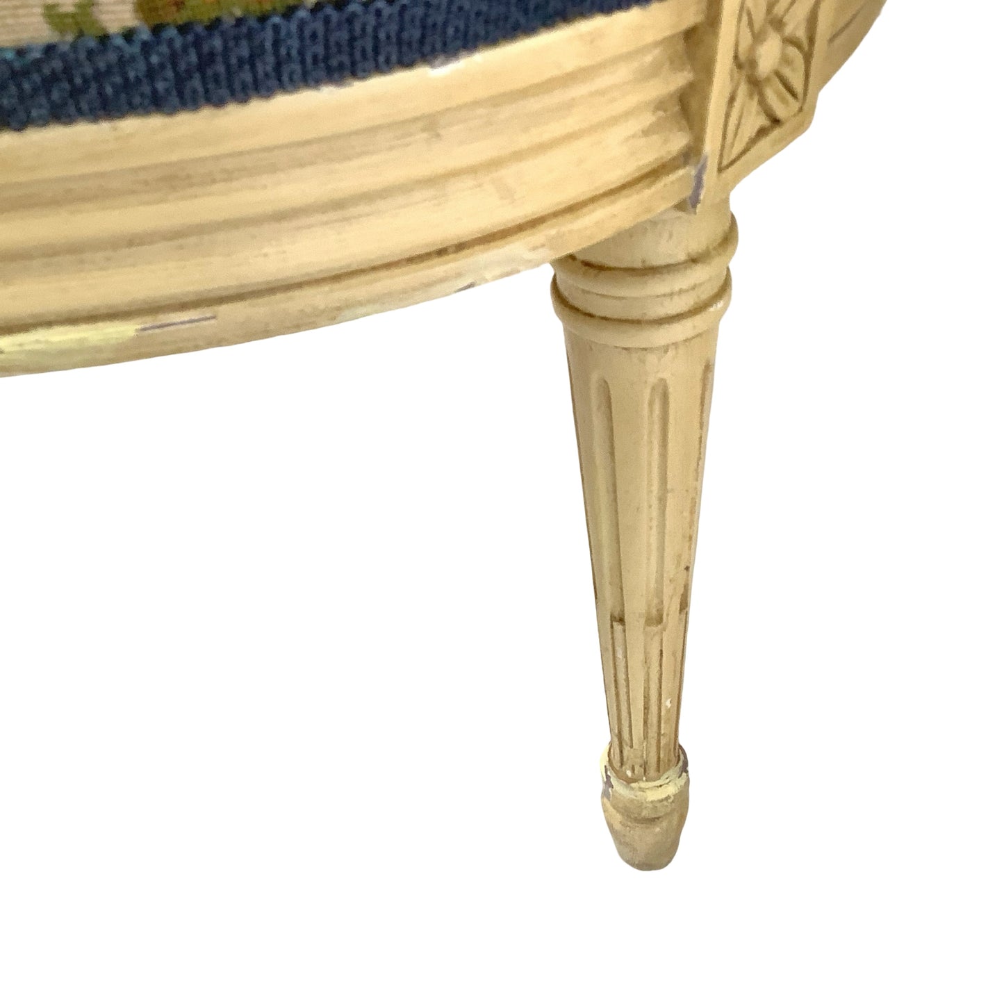 Vintage Louis XVI Style Painted Fauteuil | French Provincial Armchair  This painted fauteuil captures the timeless elegance of