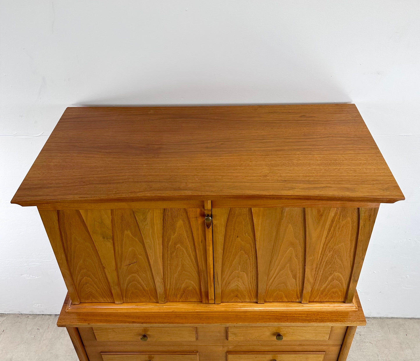 Mid-Century Highboy Dresser with Drumstick Legs