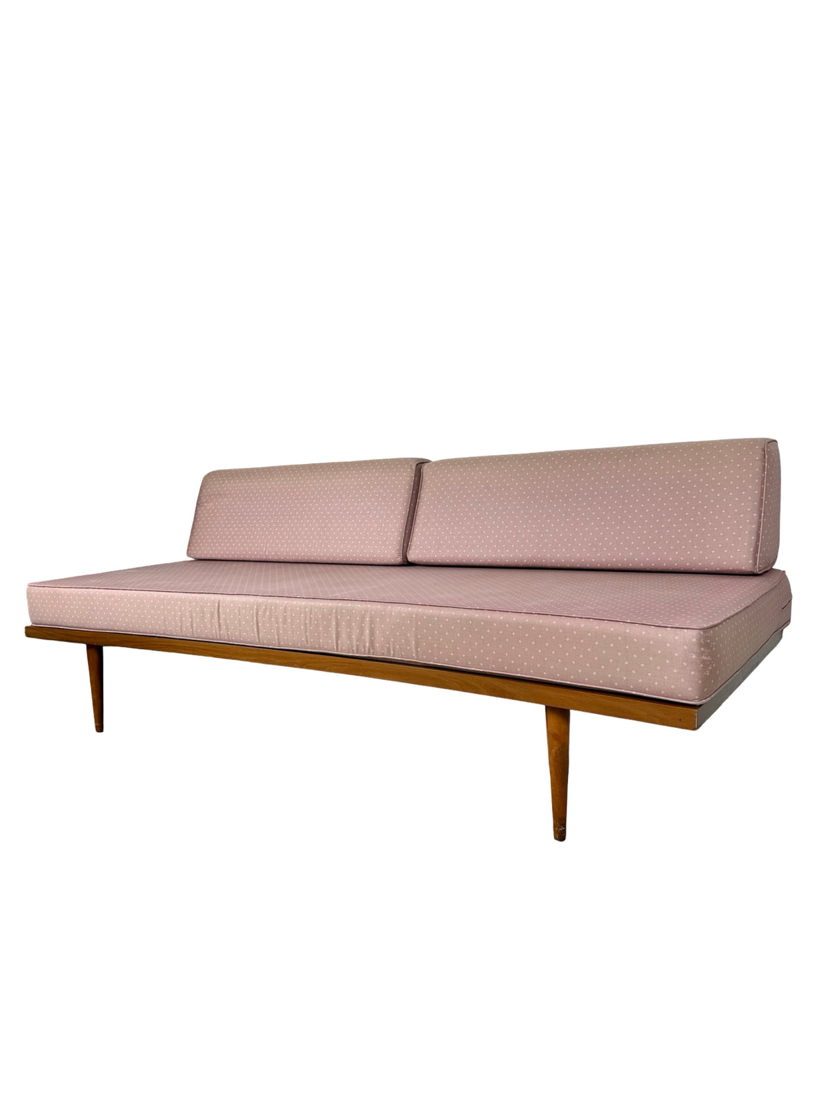 Vintage Mid-Century Modern Pink Platform Sofa & Daybed