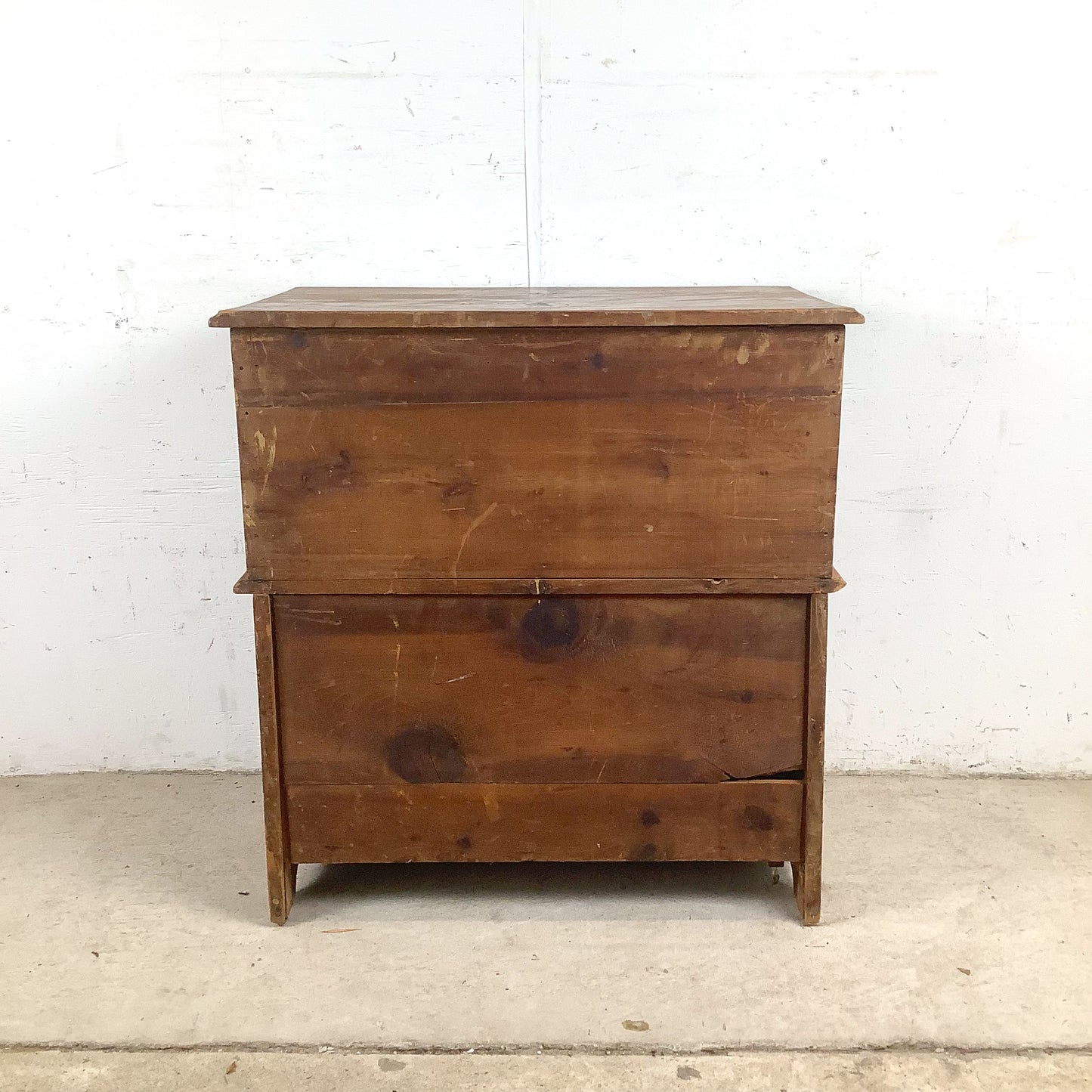 Antique American Primitive Painted Pine Farmhouse Cabinet