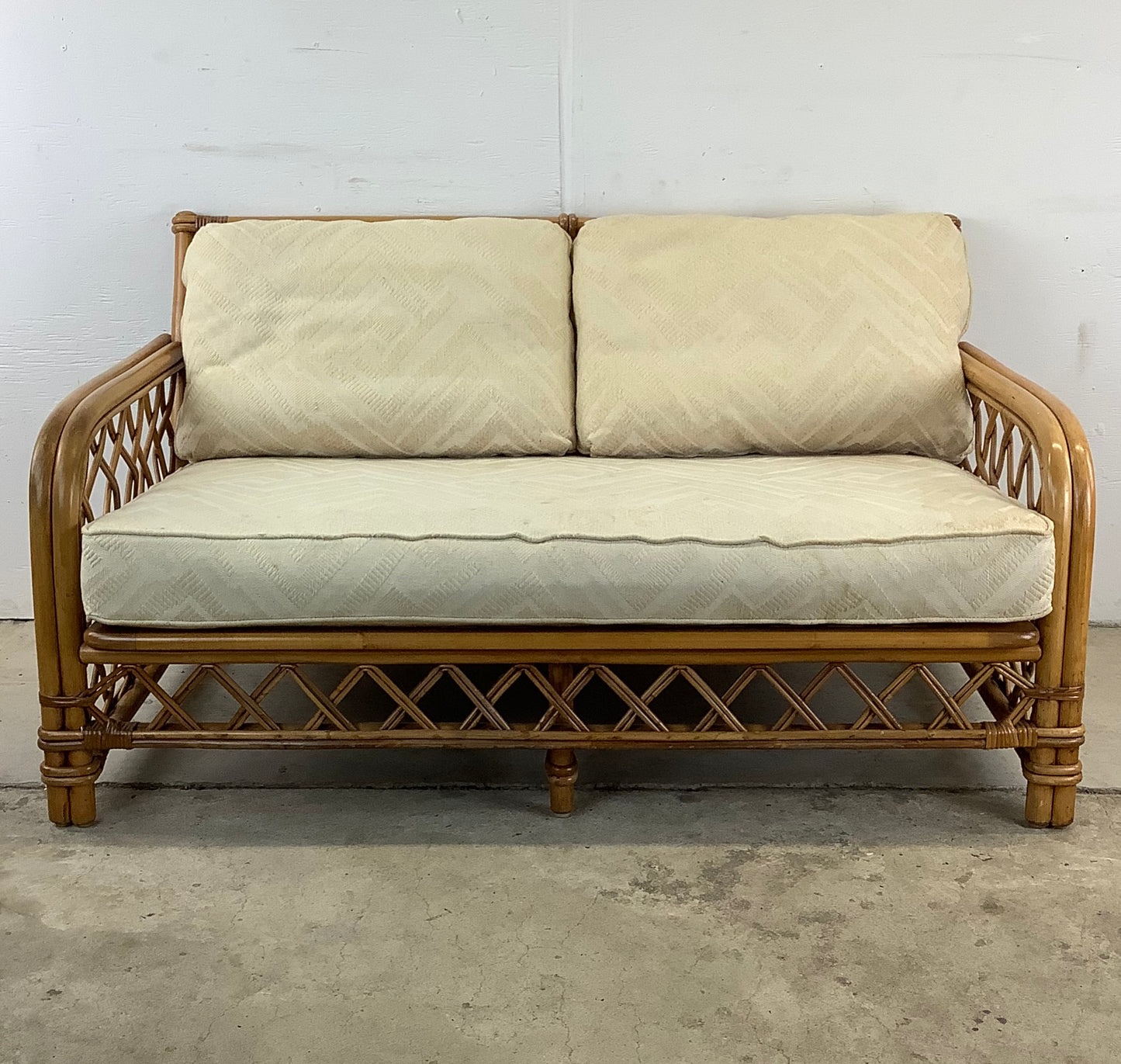 Vintage Ficks Reed Rattan Loveseat